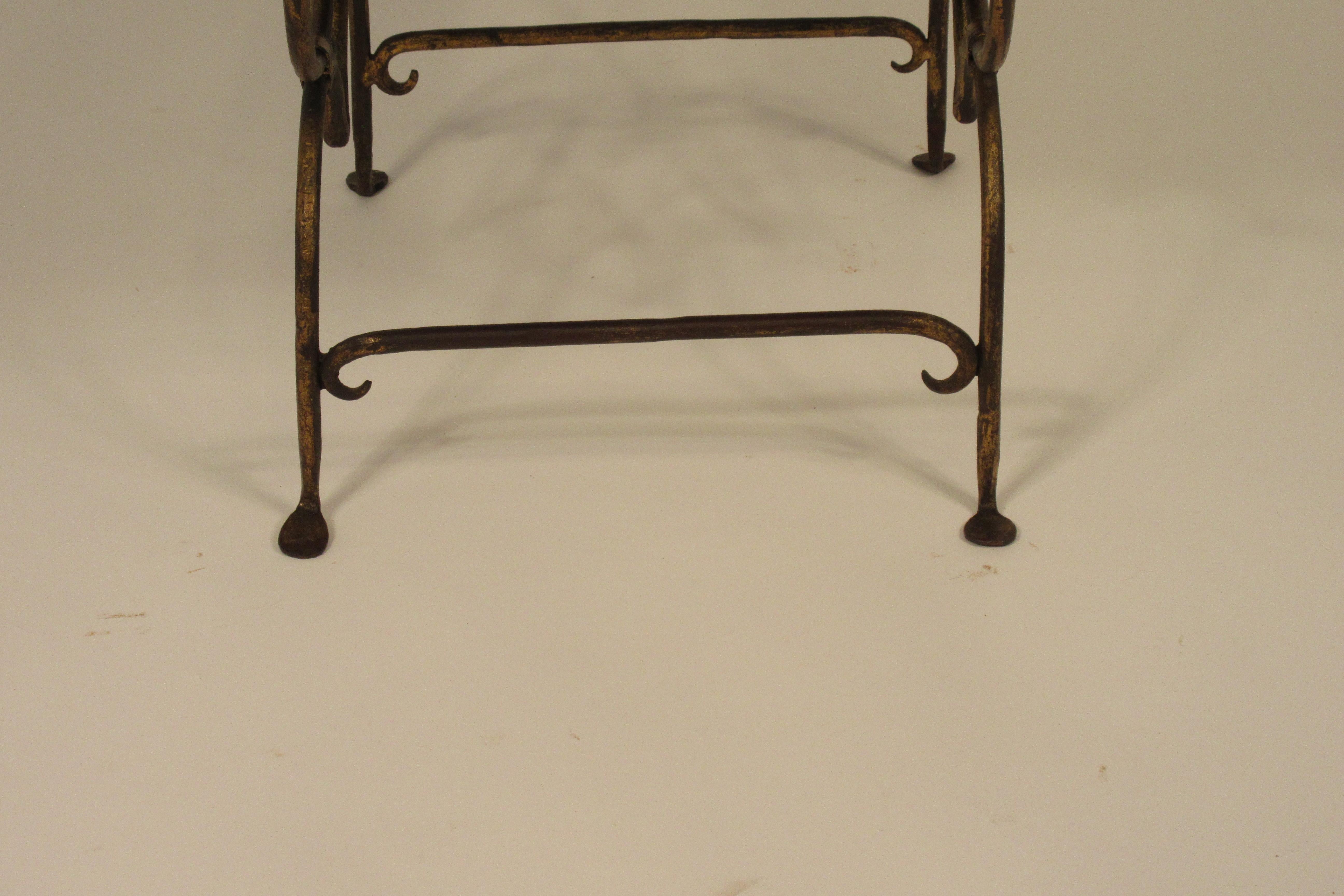 1960s Spanish Gilt Iron Bench 10