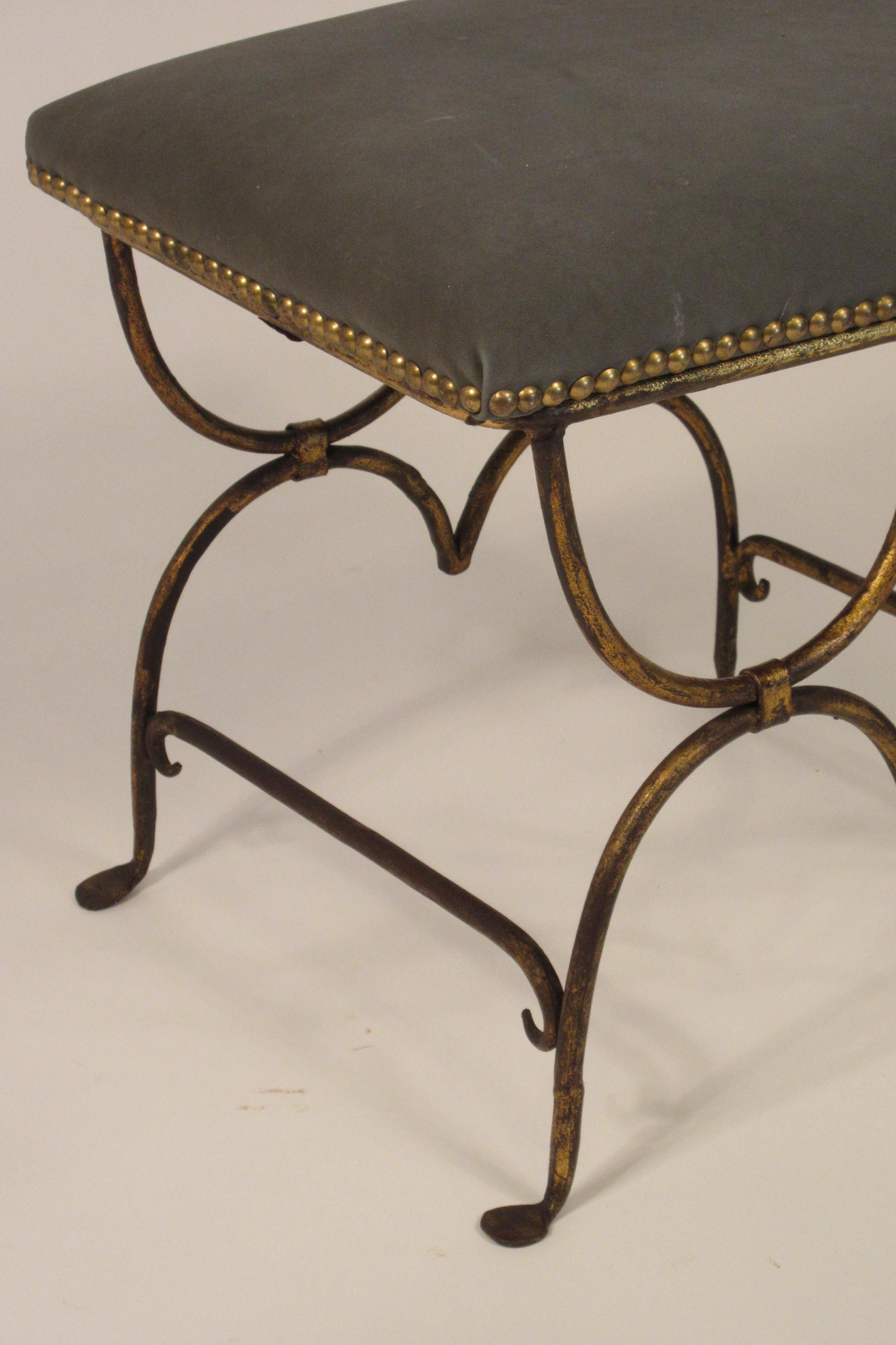 1960s Spanish Gilt Iron Bench 5