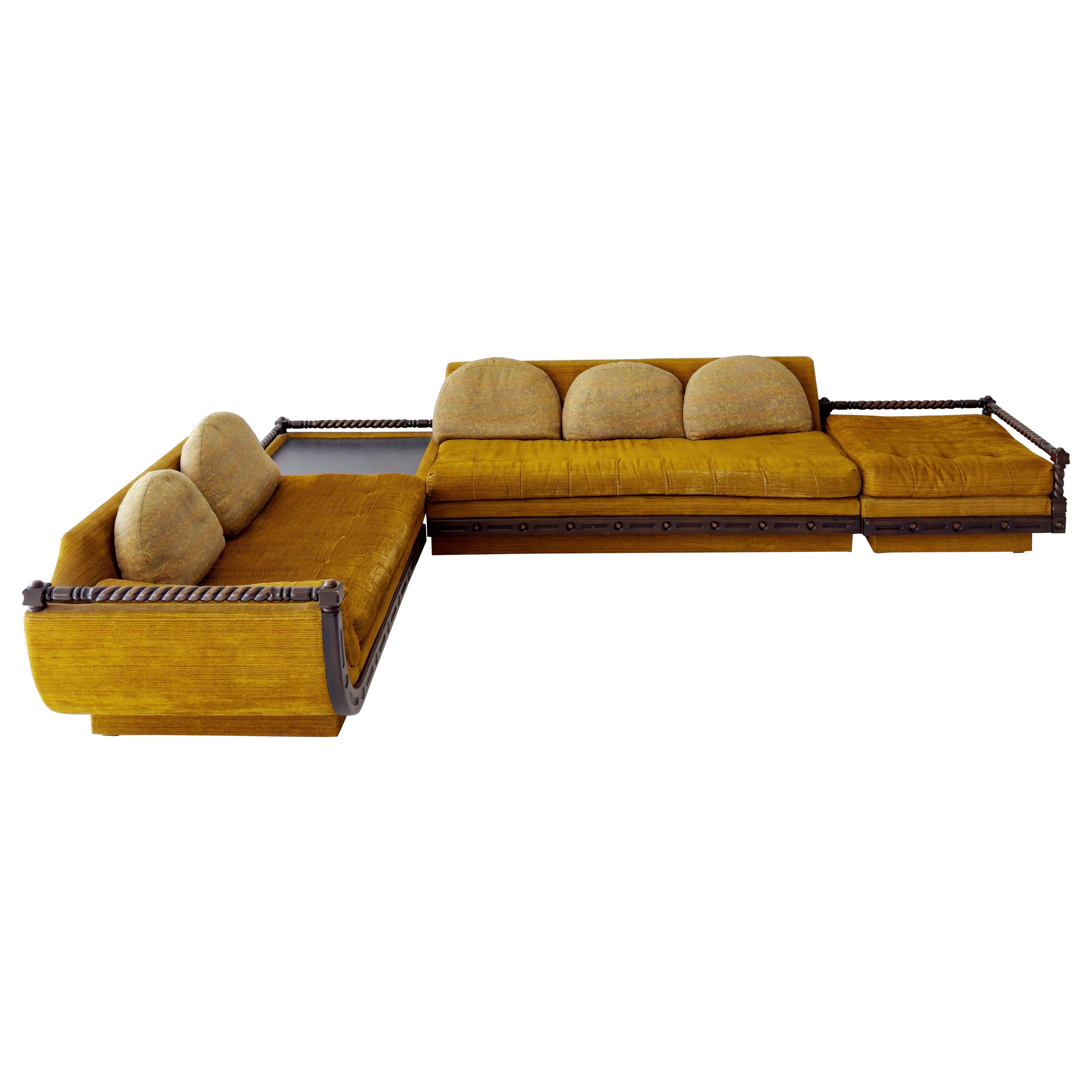 1960s Spanish Revival Modular Sectional Sofa