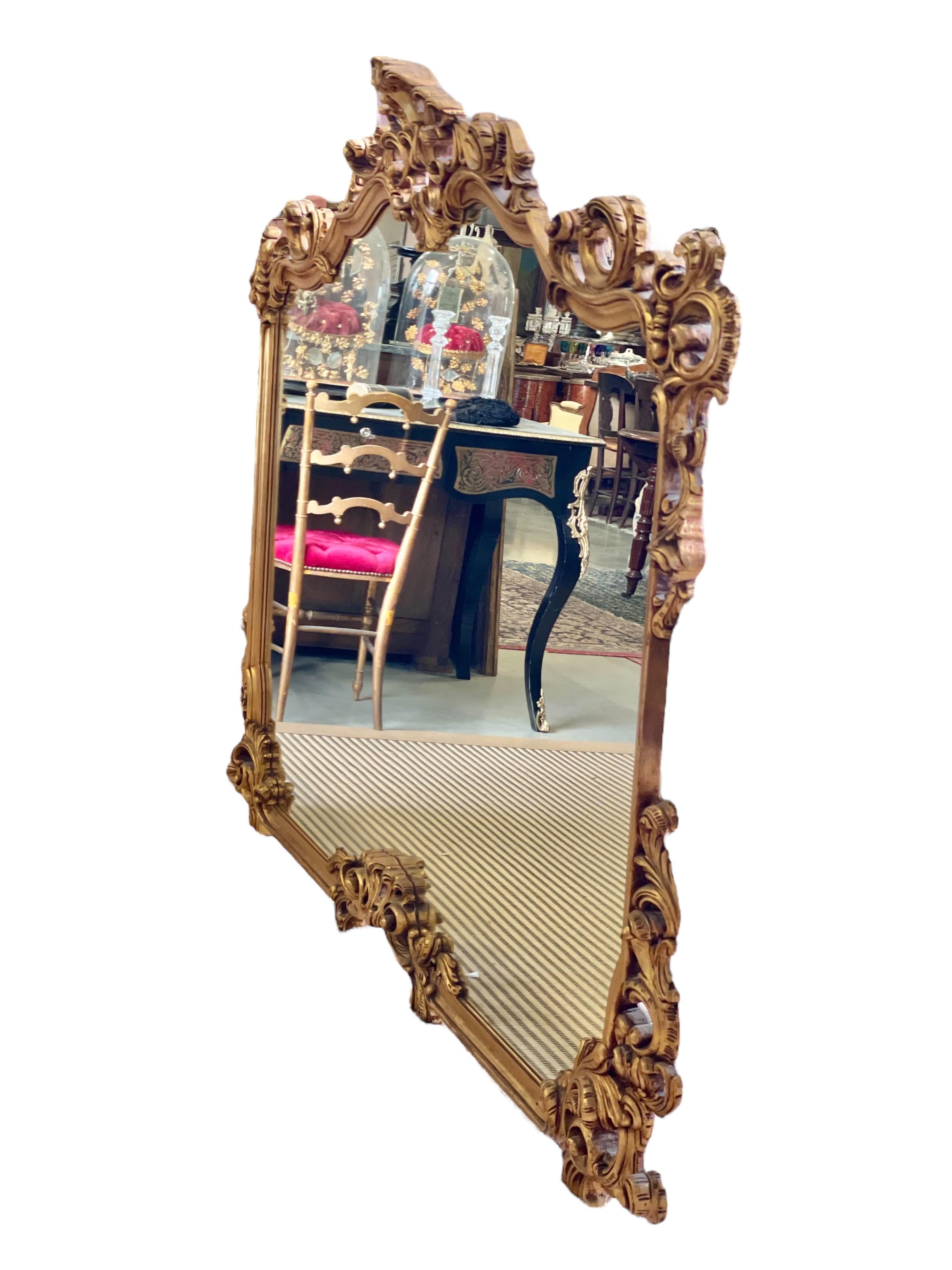 Spectaculaire miroir mural de style rococo des années 1960 en vente 3
