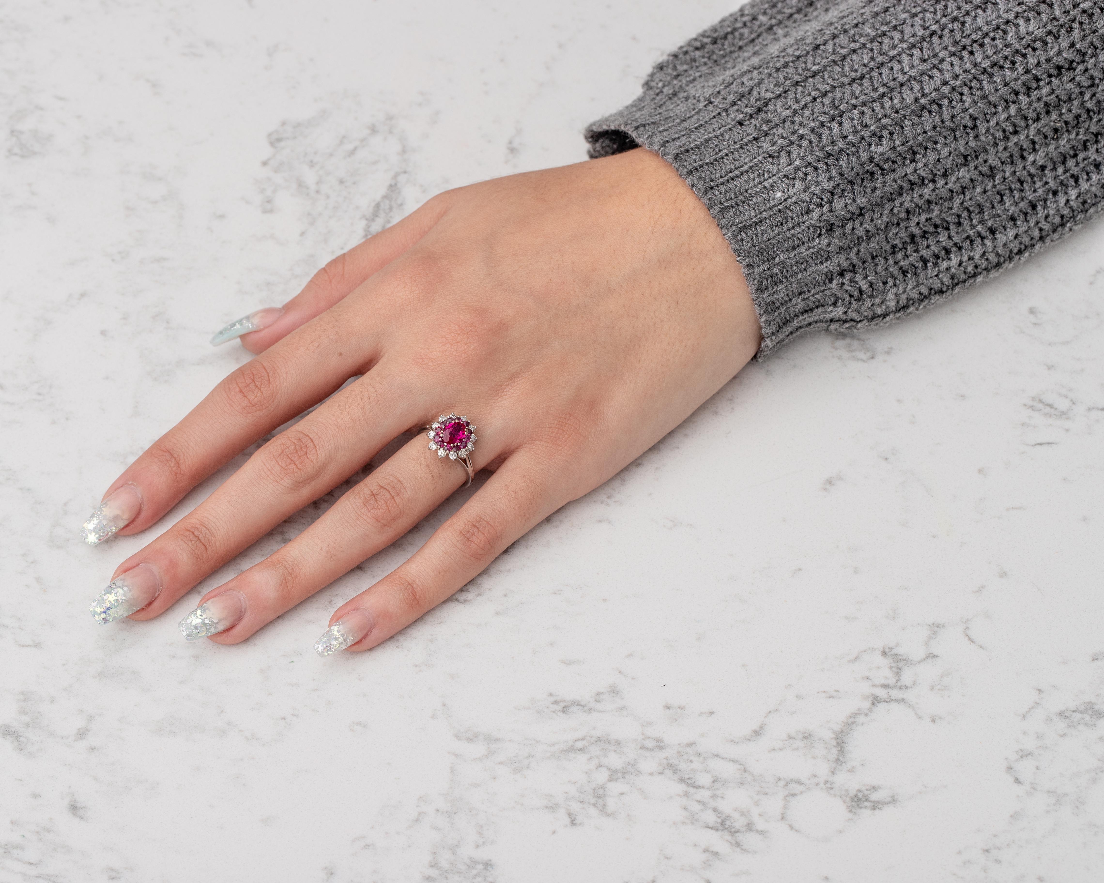 Women's 1960s Spinel, Ruby and Diamond Ring
