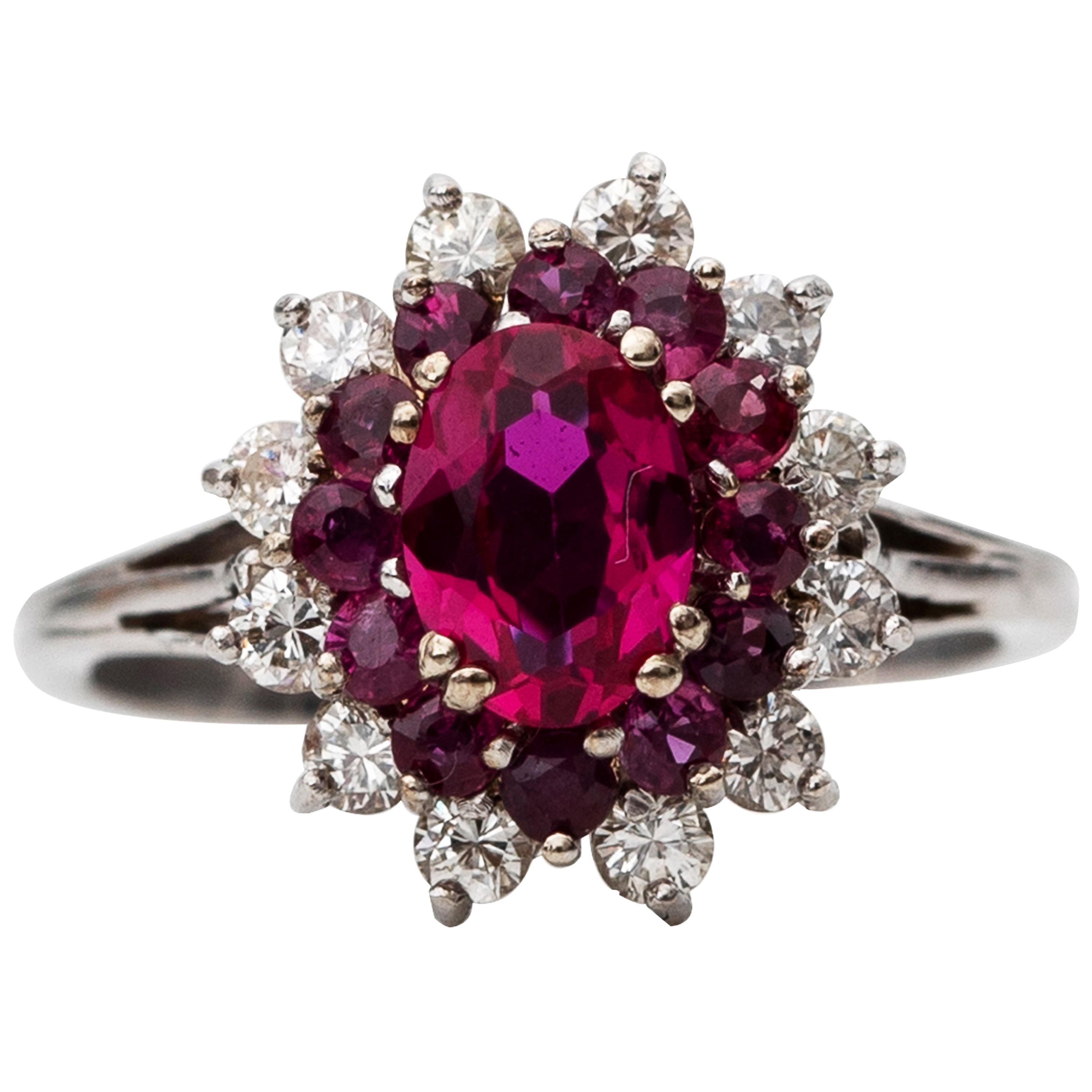 1960s Spinel, Ruby and Diamond Ring