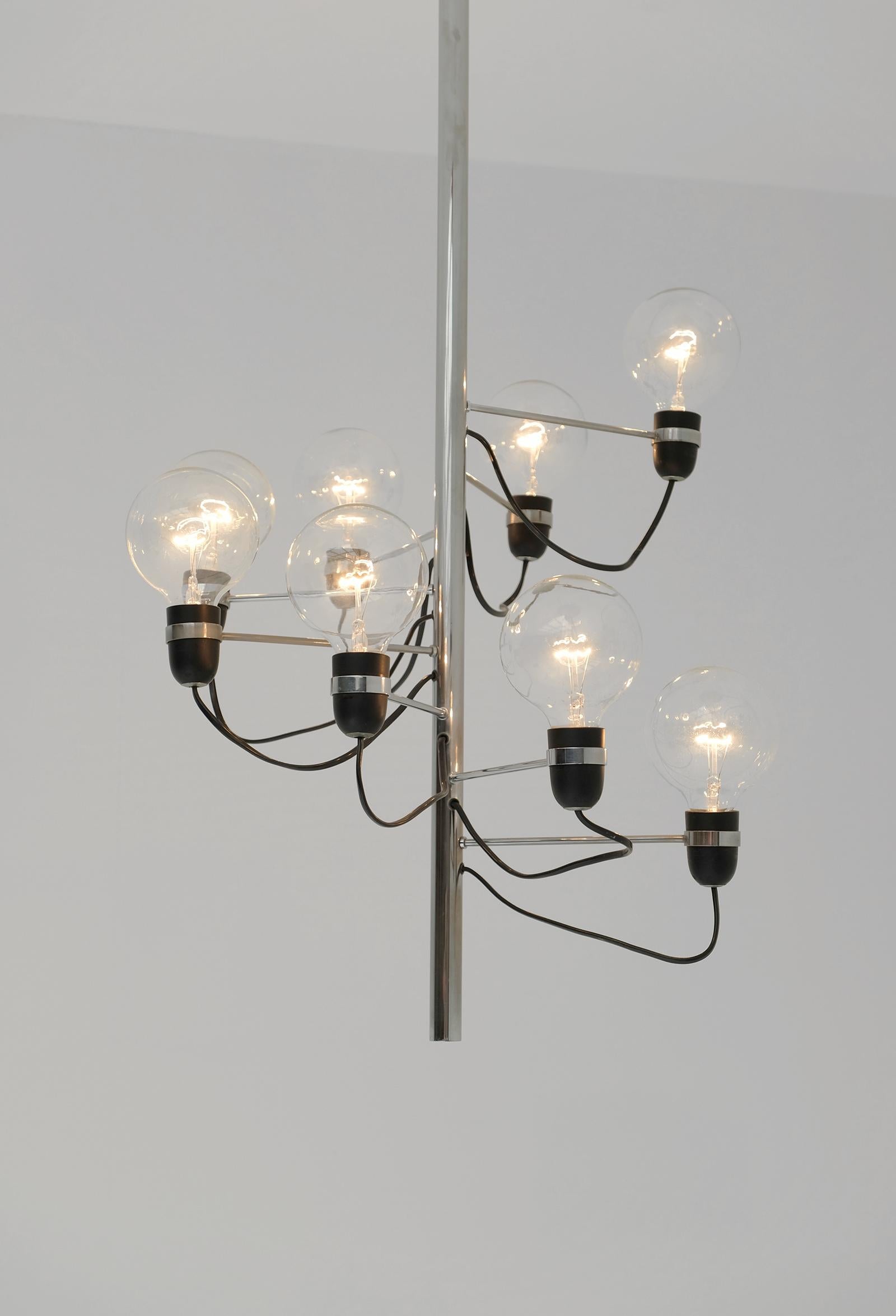 Moderno Lampada a sospensione a spirale anni '60 in cromo in vendita