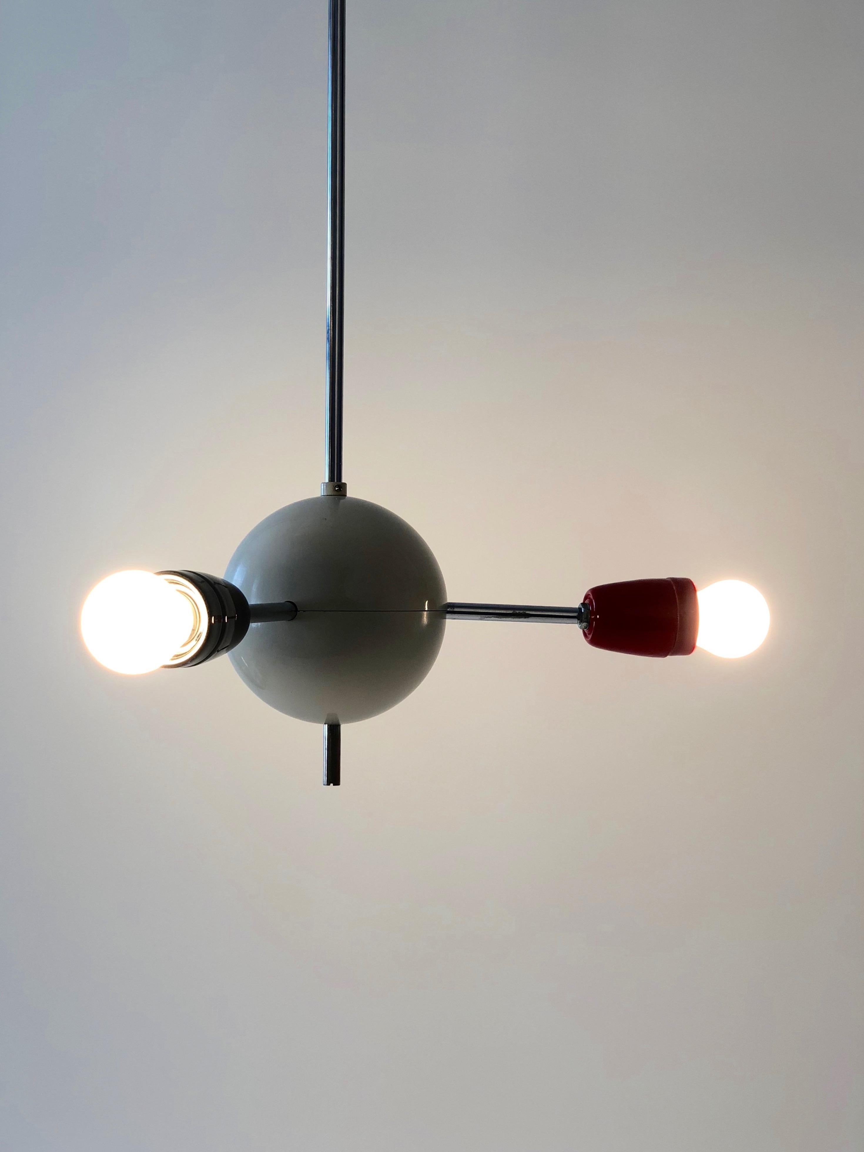 1960s Sputnik from the Czech Republic with Colored Sockets For Sale 4
