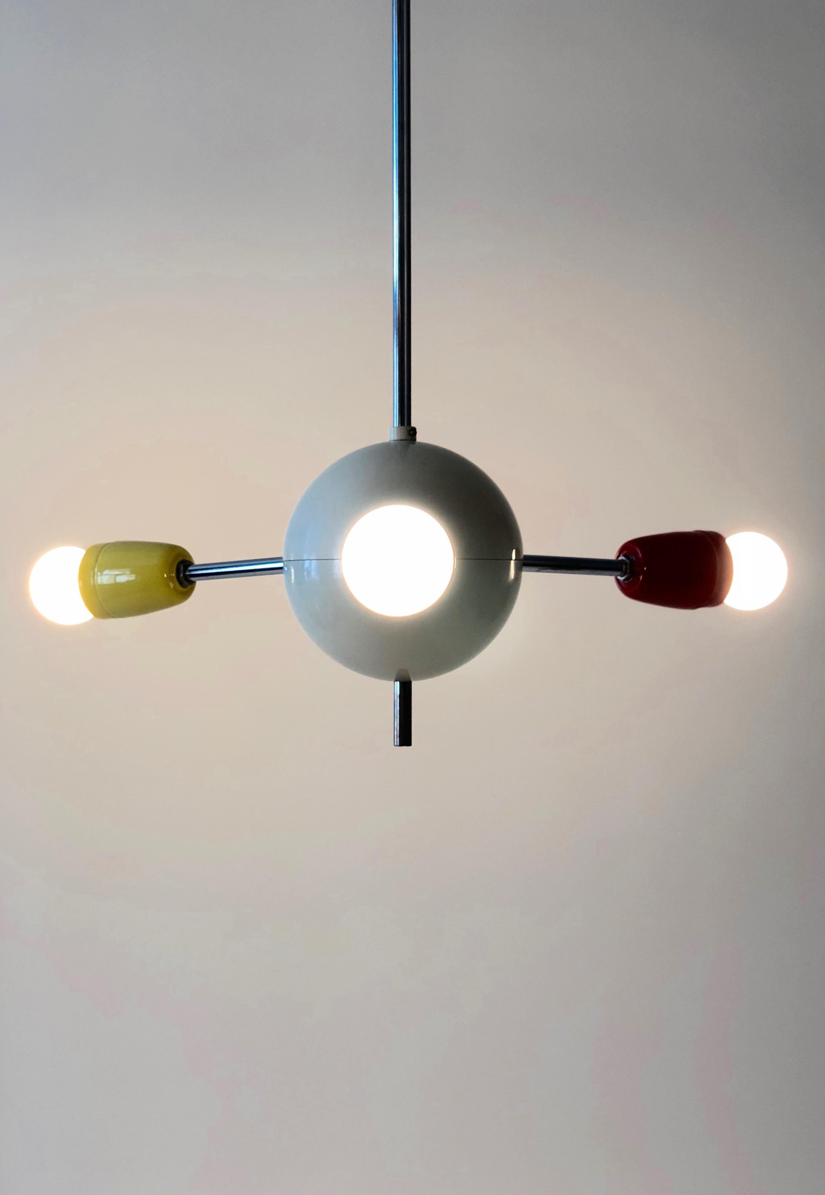 1960s Sputnik from the Czech Republic with Colored Sockets For Sale 2