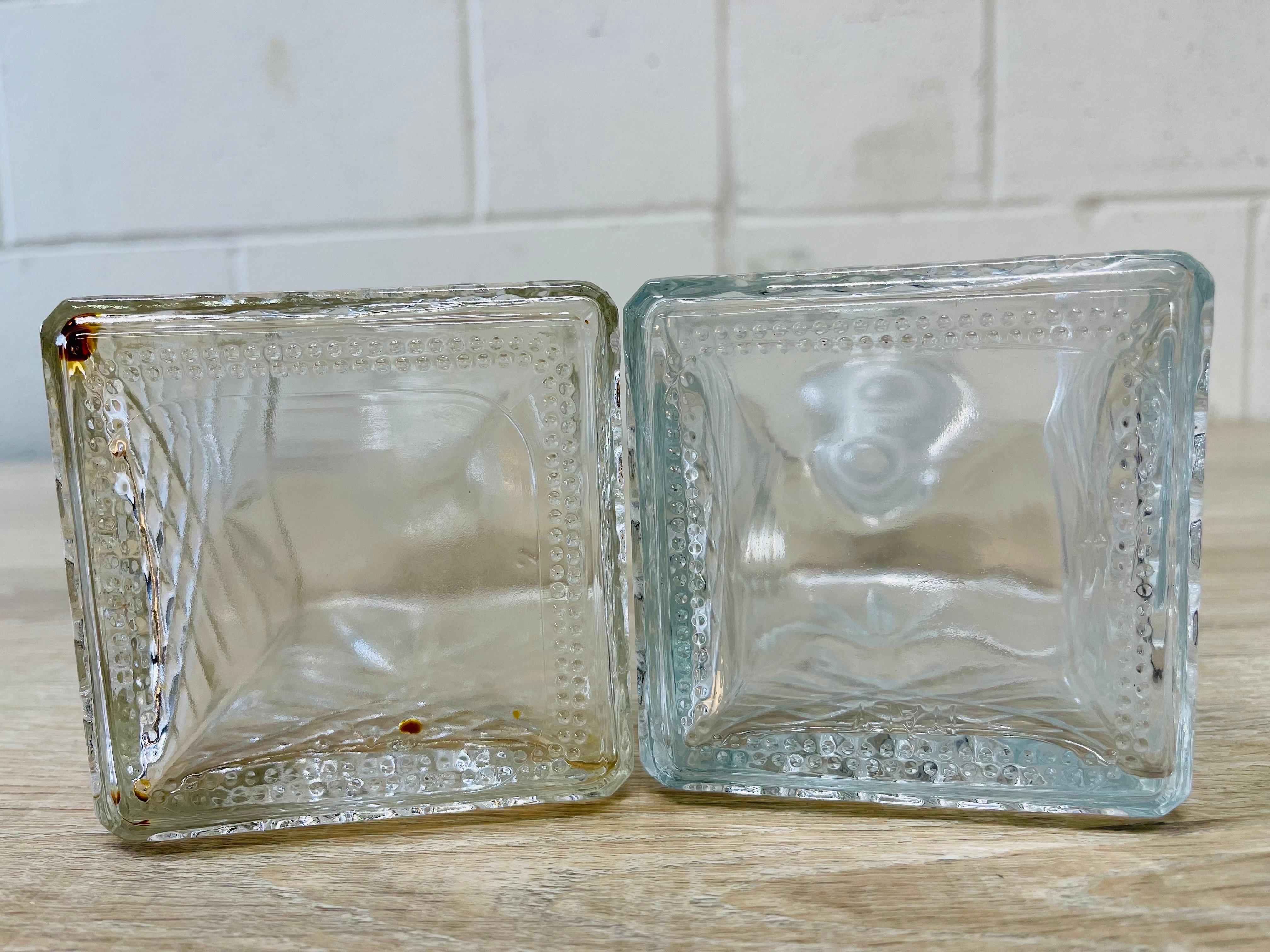 20th Century 1960s, Square Glass Decanters, Pair For Sale