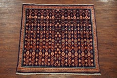 1960s Square Persian Senneh Rug