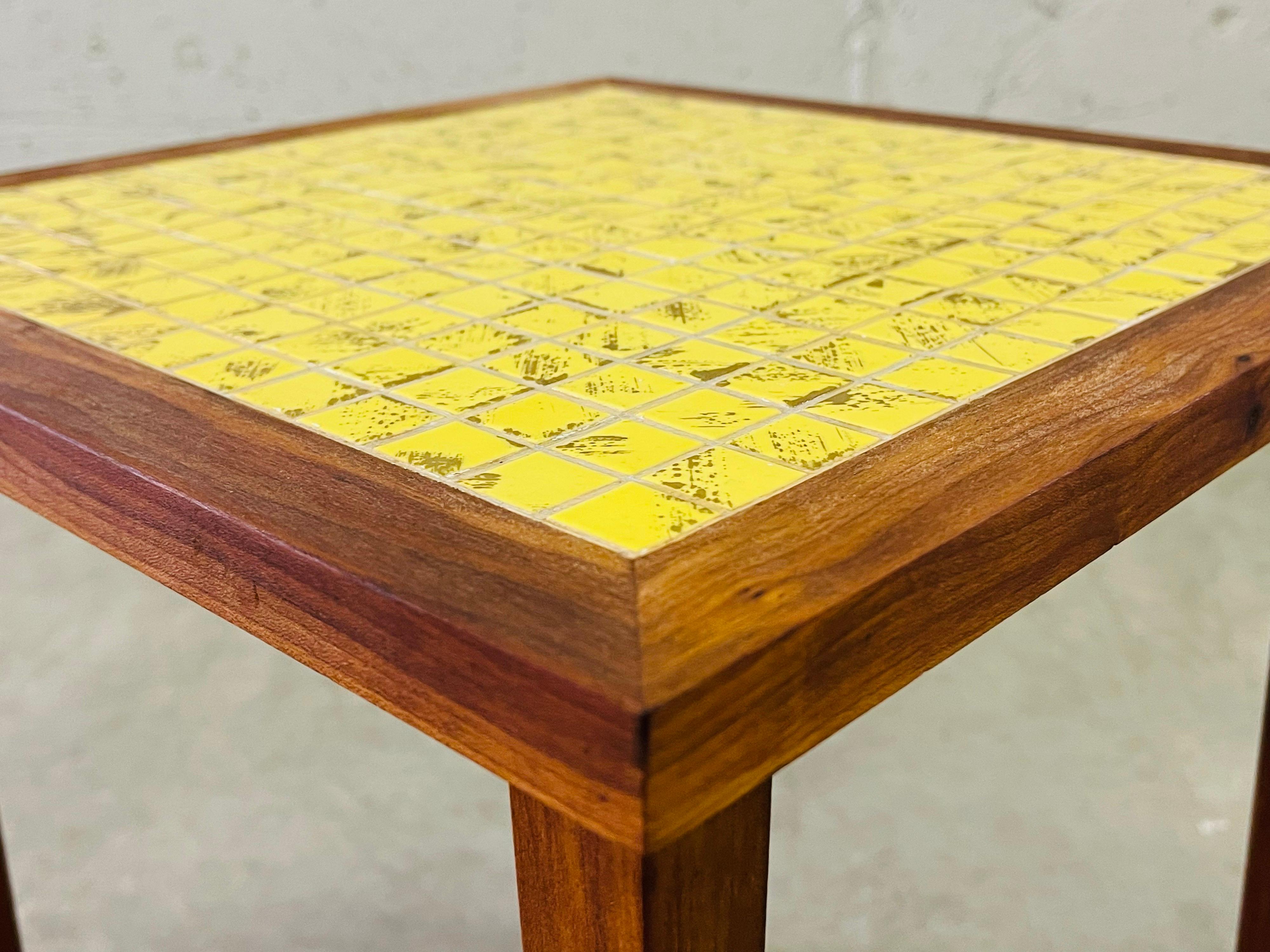 20th Century 1960s Square Tile Top Side Table For Sale