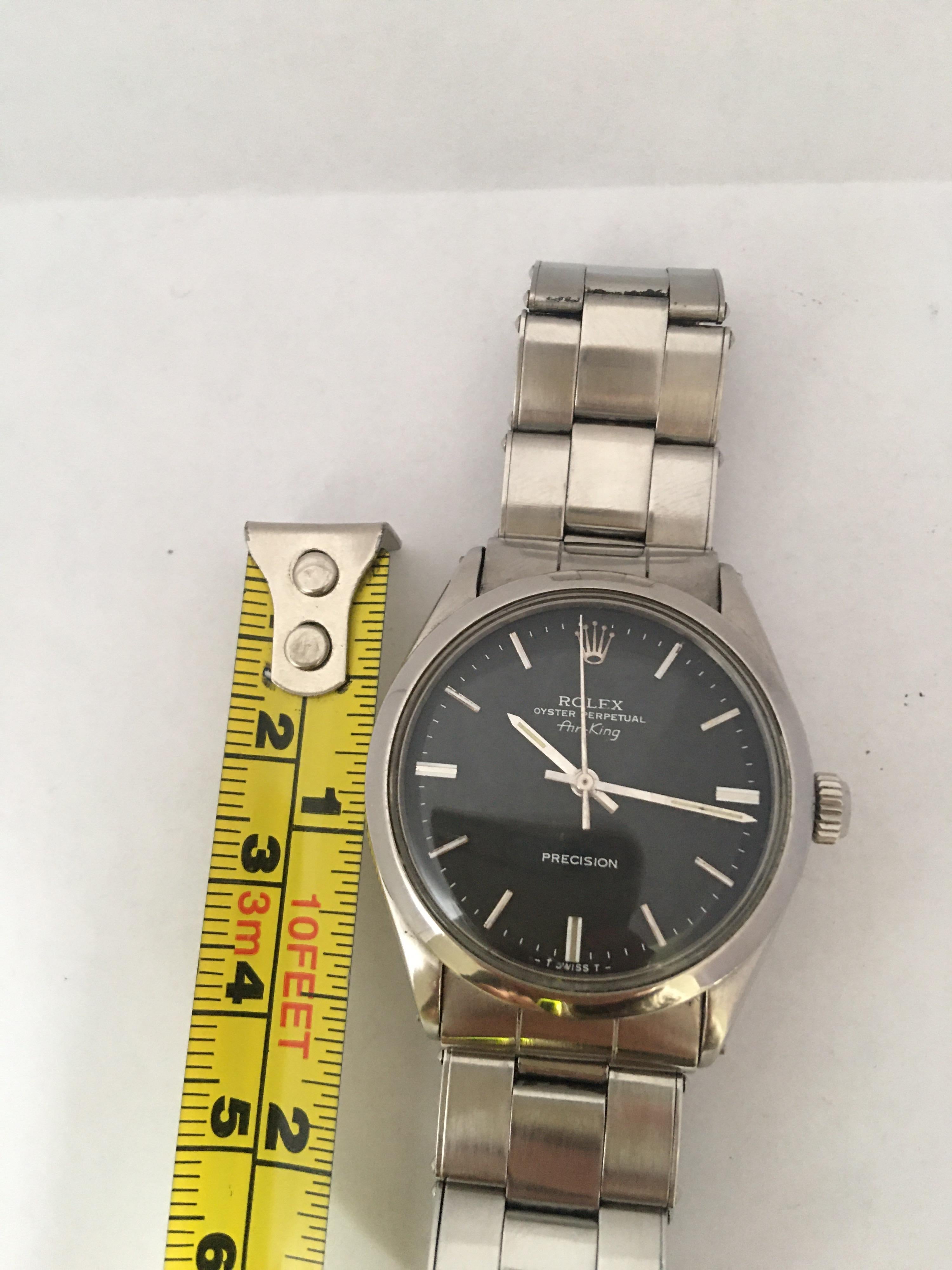 1960s SS Rolex Oyster Perpetual Air-King Precision, 1520 Mechanical Watch For Sale 1