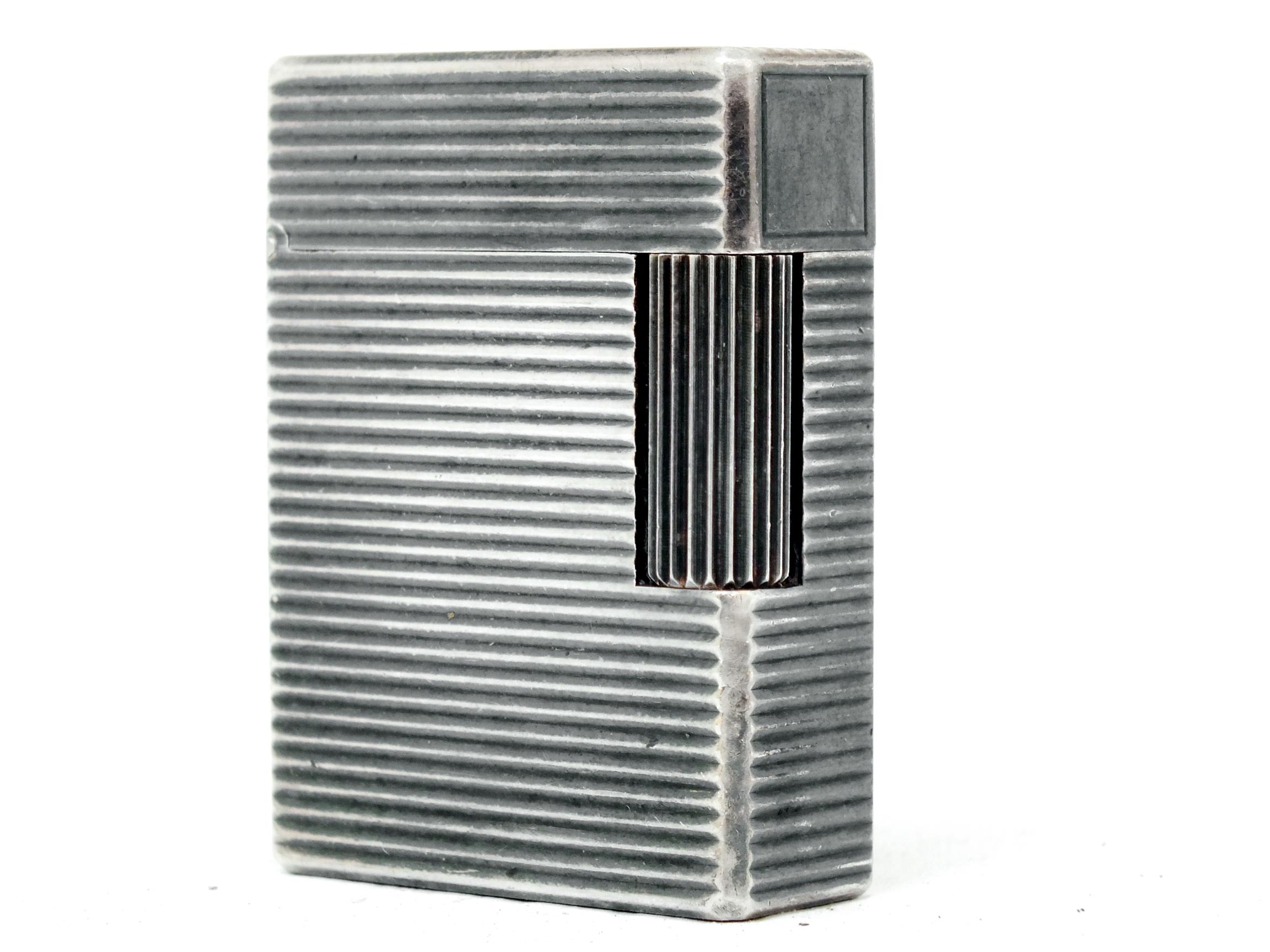 S.T. Dupont France lighter sophisticated horizontal line1 first edit two tone silverplate and gold-rose color design in years '60 and is in good used vintage condition and working