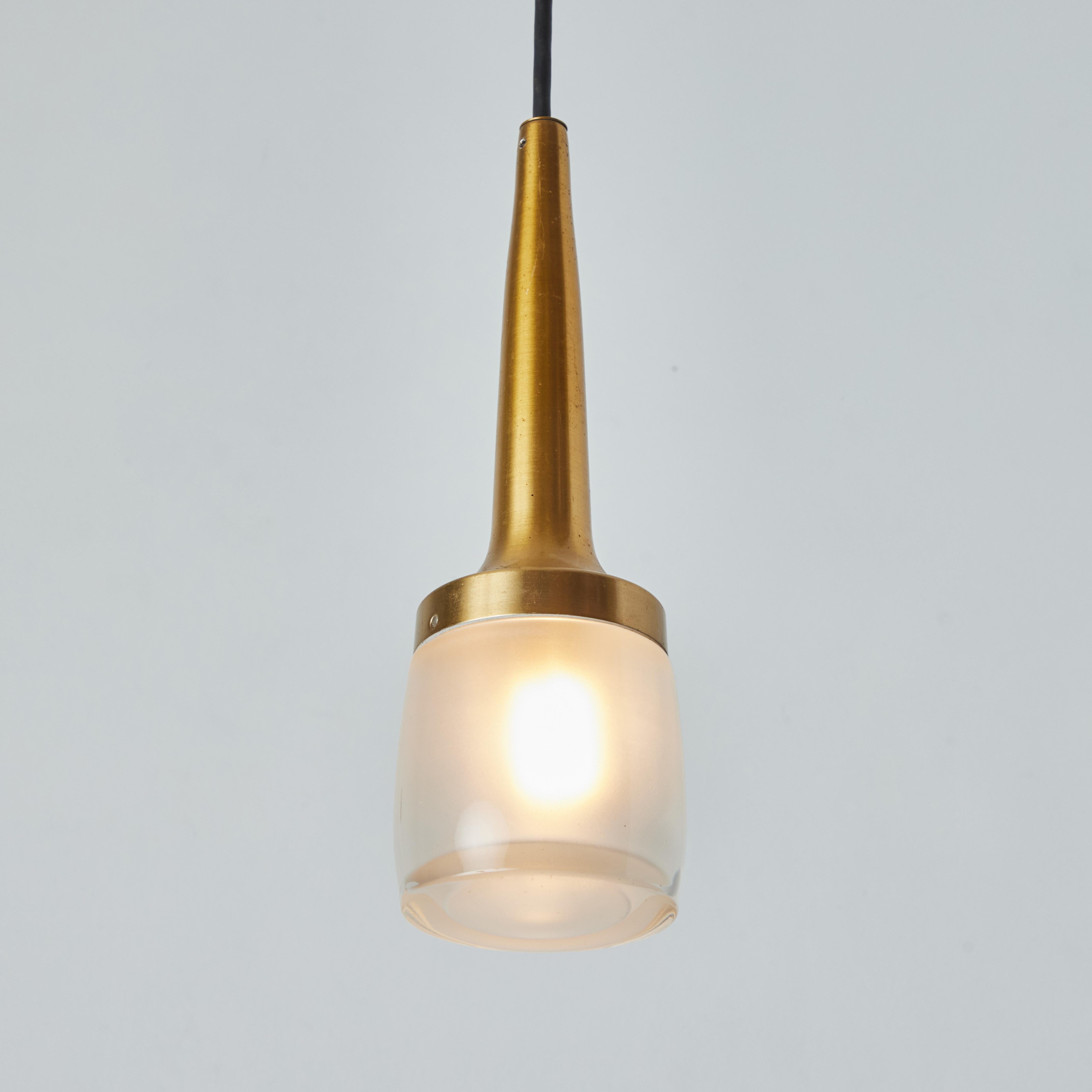 Mid-20th Century 1960s Staff Leuchten Glass and Brass Pendants For Sale