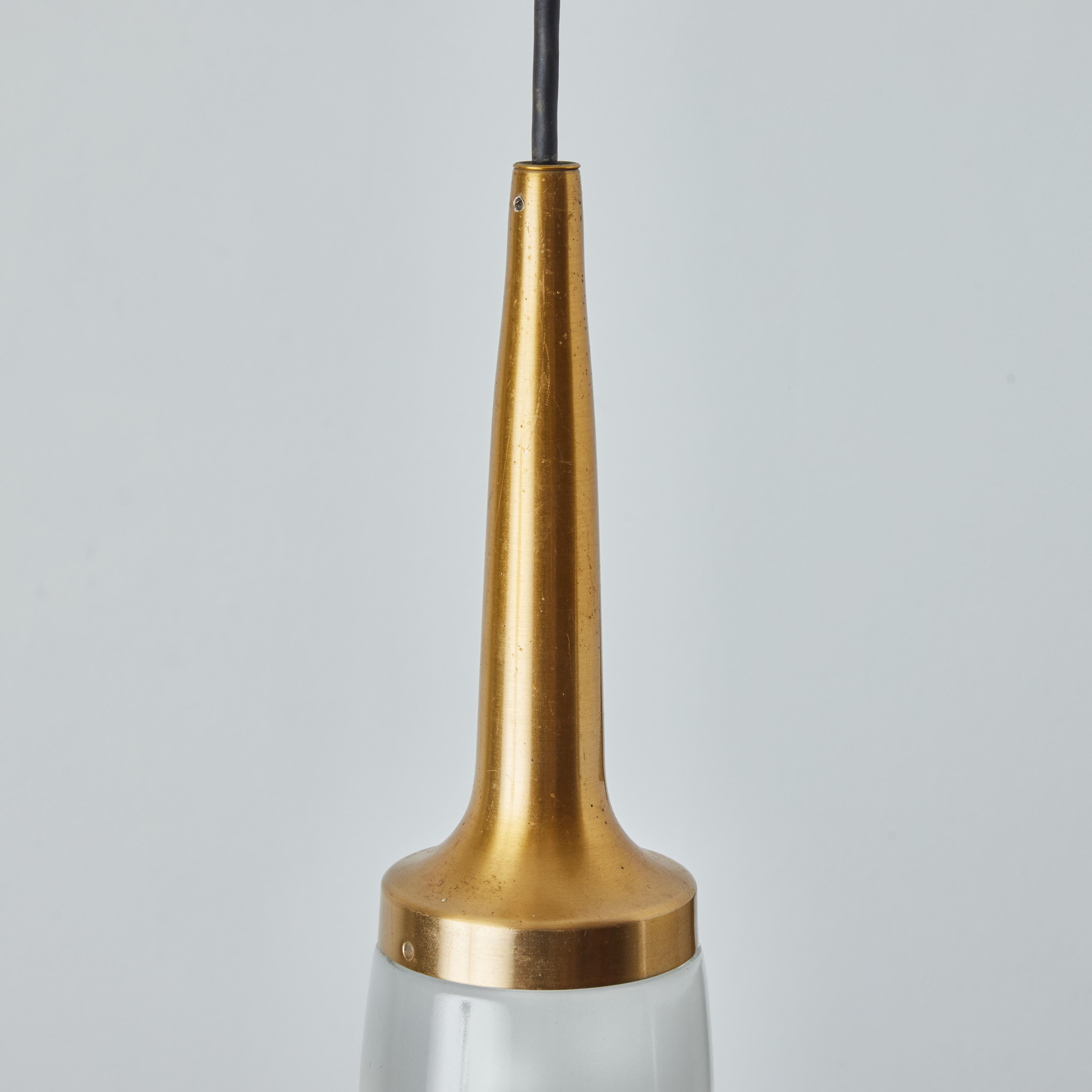 1960s Staff Leuchten Glass and Brass Pendants For Sale 3