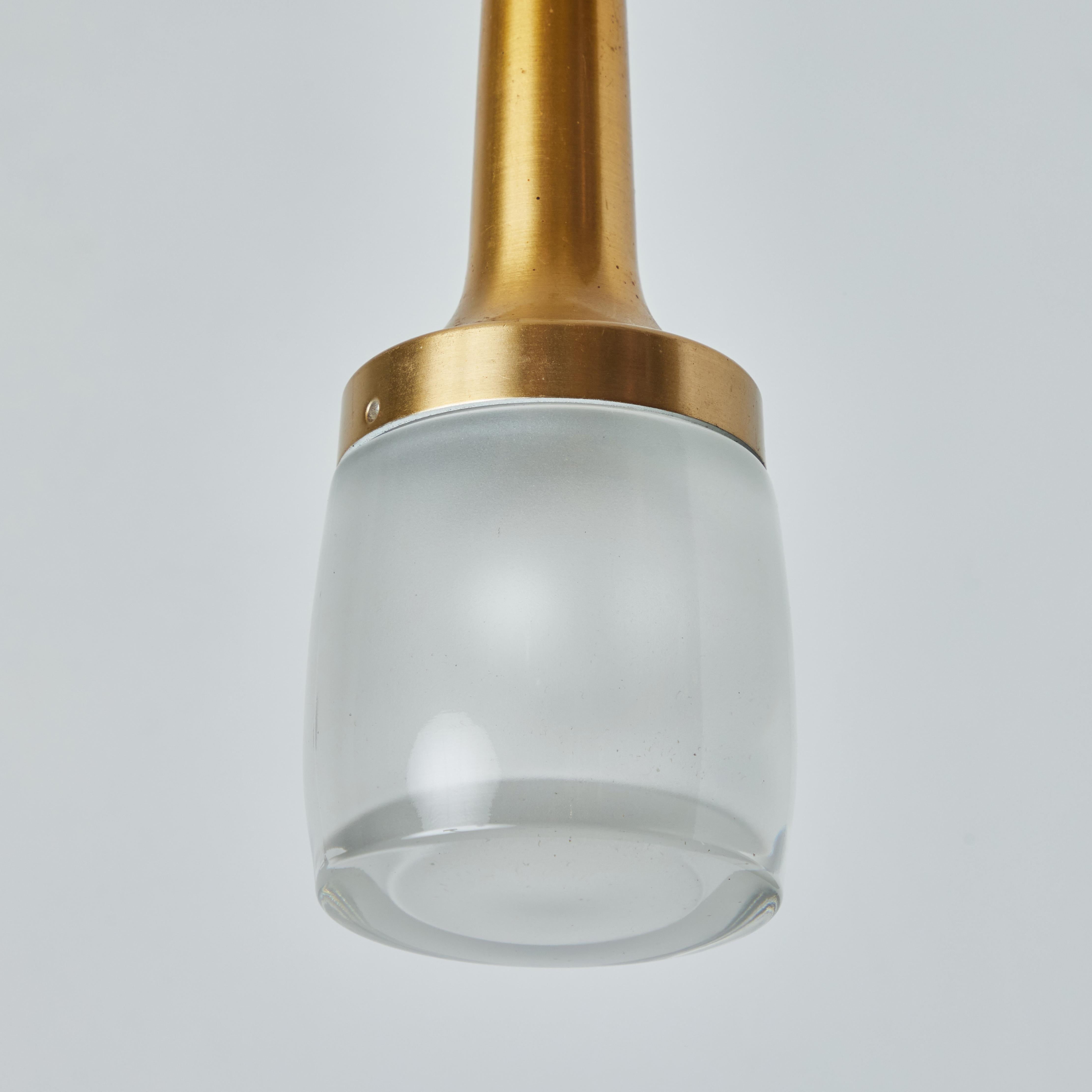 1960s Staff Leuchten Glass and Brass Pendants For Sale 5