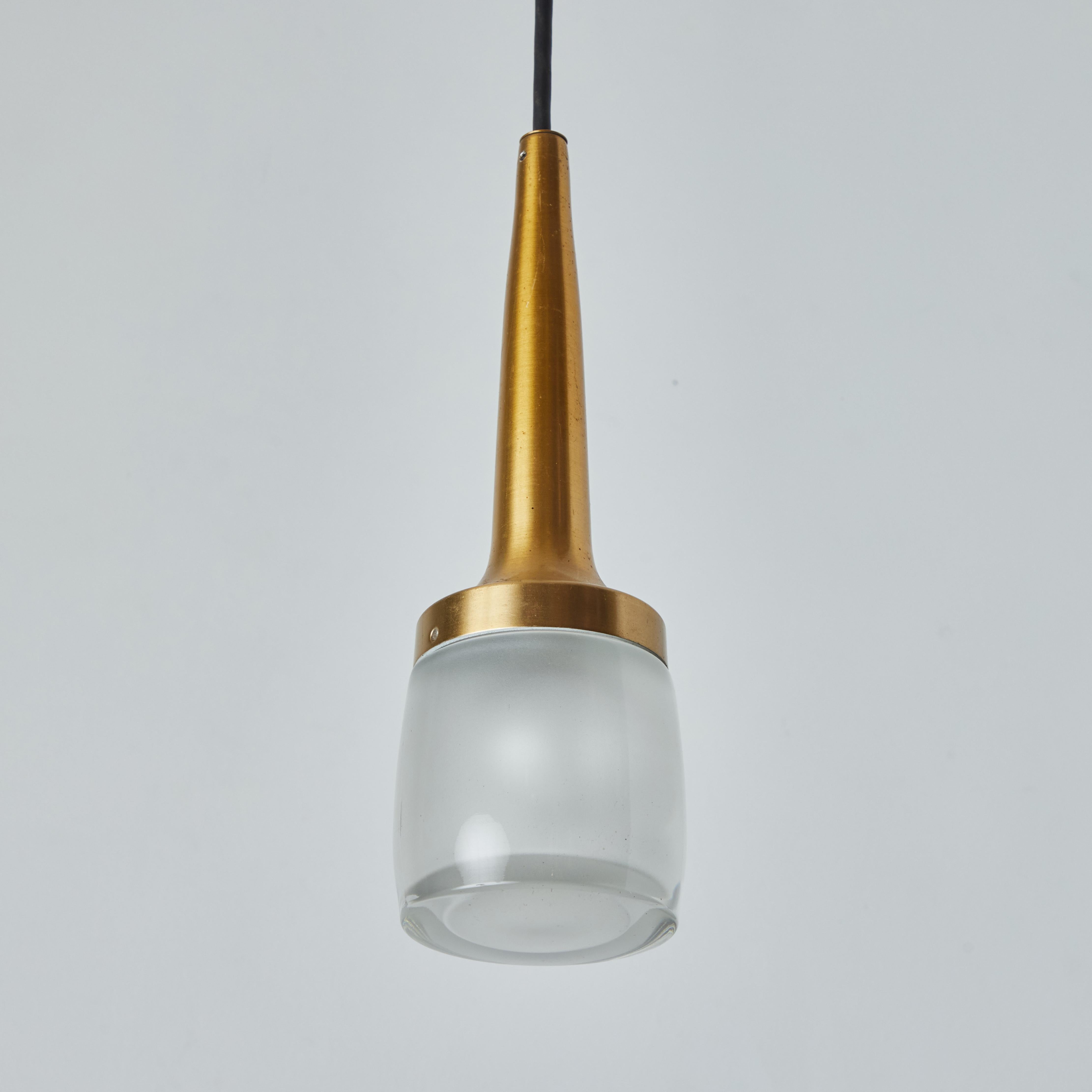 1960s Staff Leuchten Glass and Brass Pendants For Sale 1