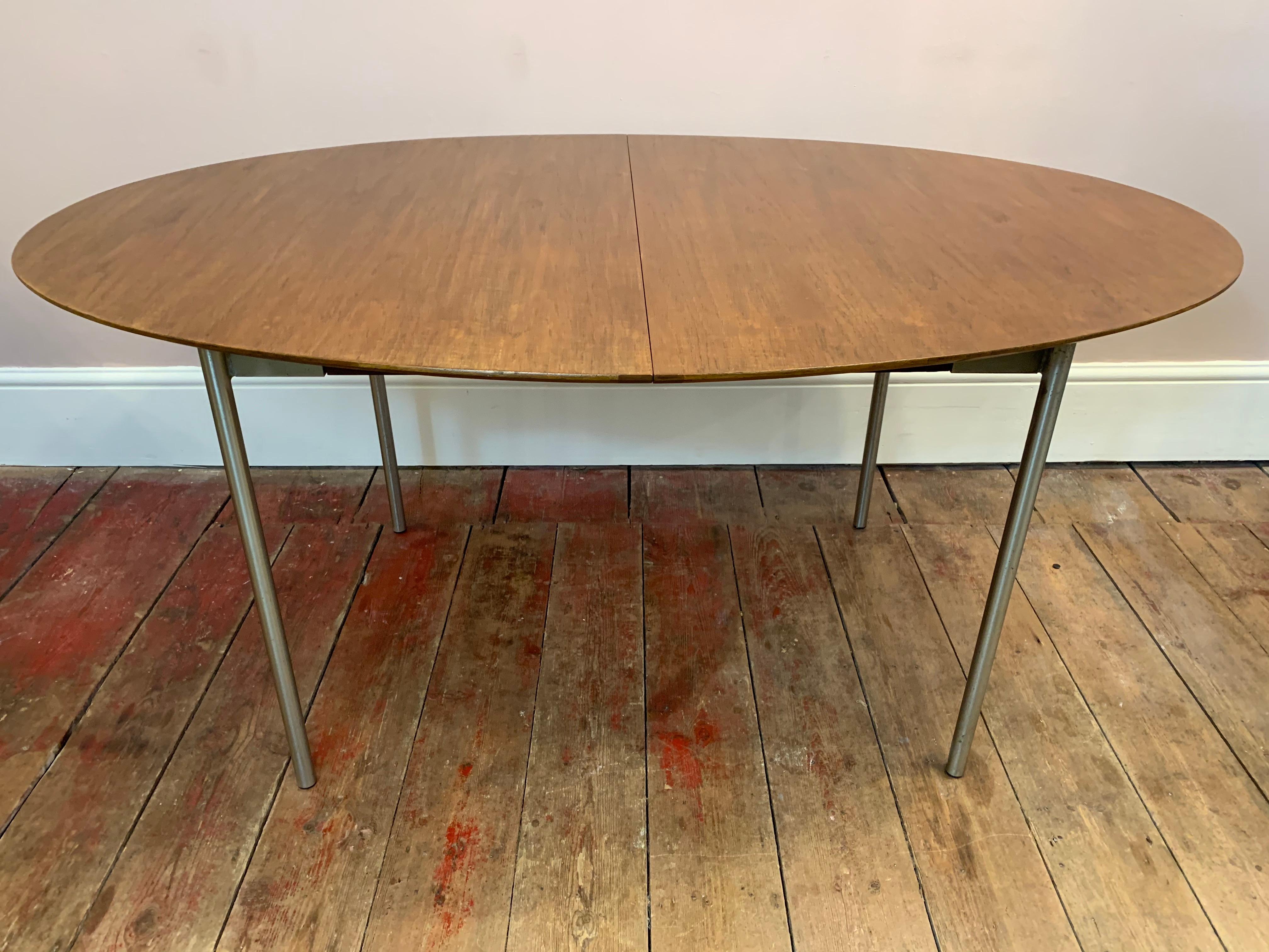 British 1960s Stag Furniture Oval Extending Dining Table and 8 S230 Dining Chairs