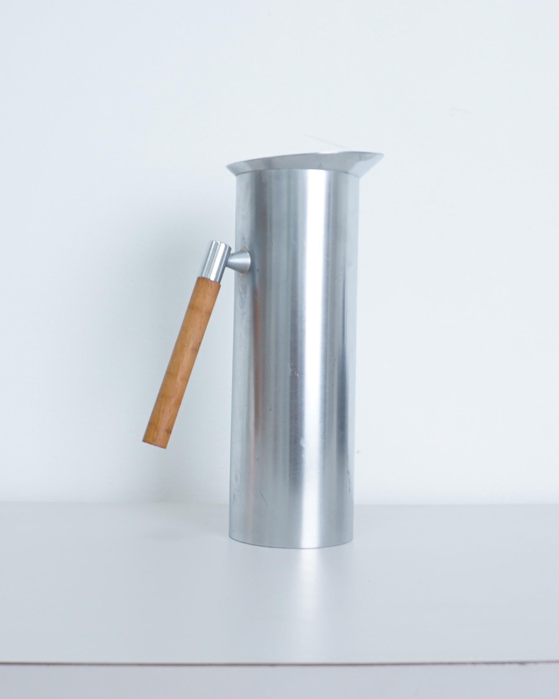 Mid-Century Modern 1960s Stainless Steel Cocktail Pitcher with Teak Handle from WT Italy For Sale
