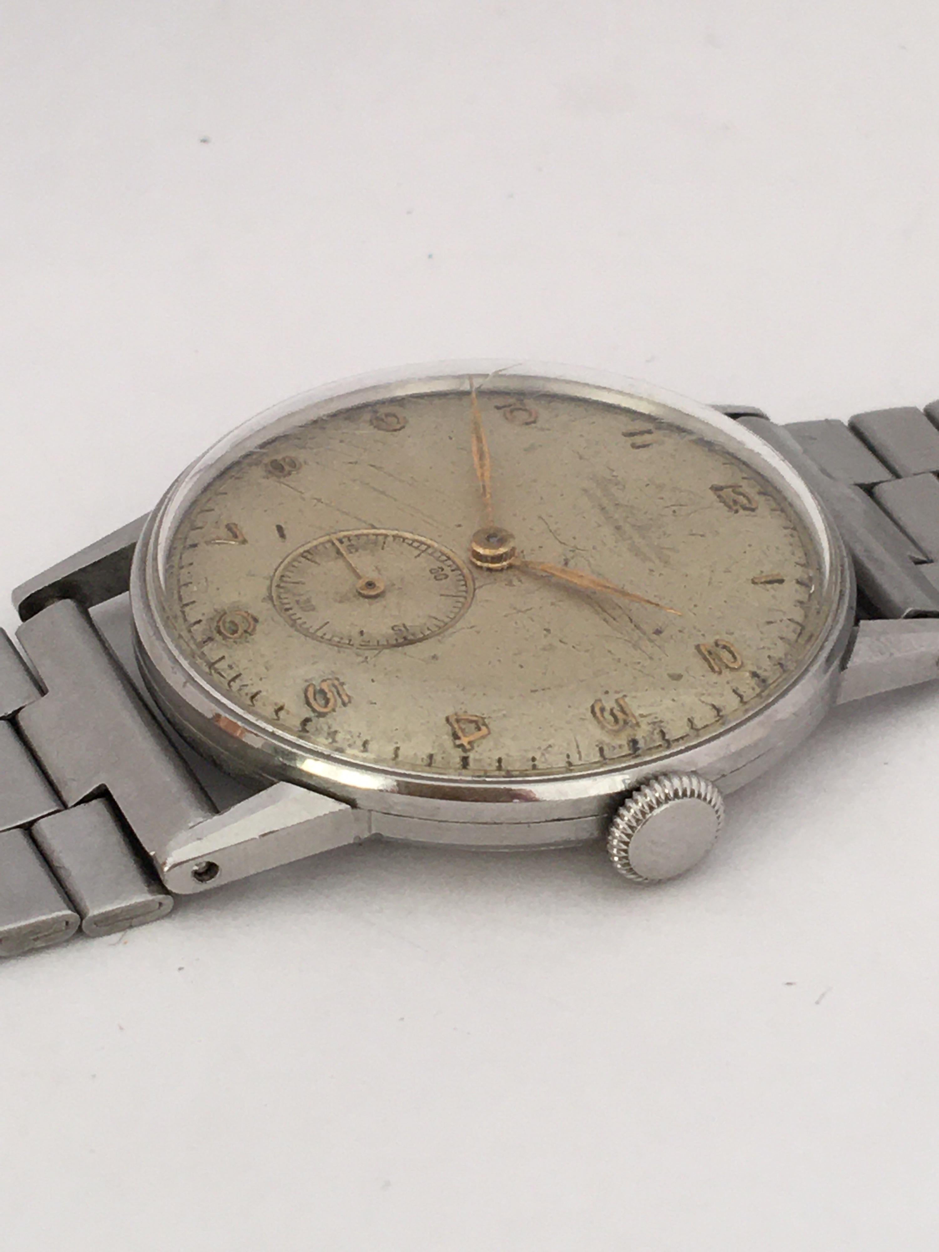 1960s Stainless Steel Manual Winding Paul Buhre Vintage Watch In Fair Condition For Sale In Carlisle, GB