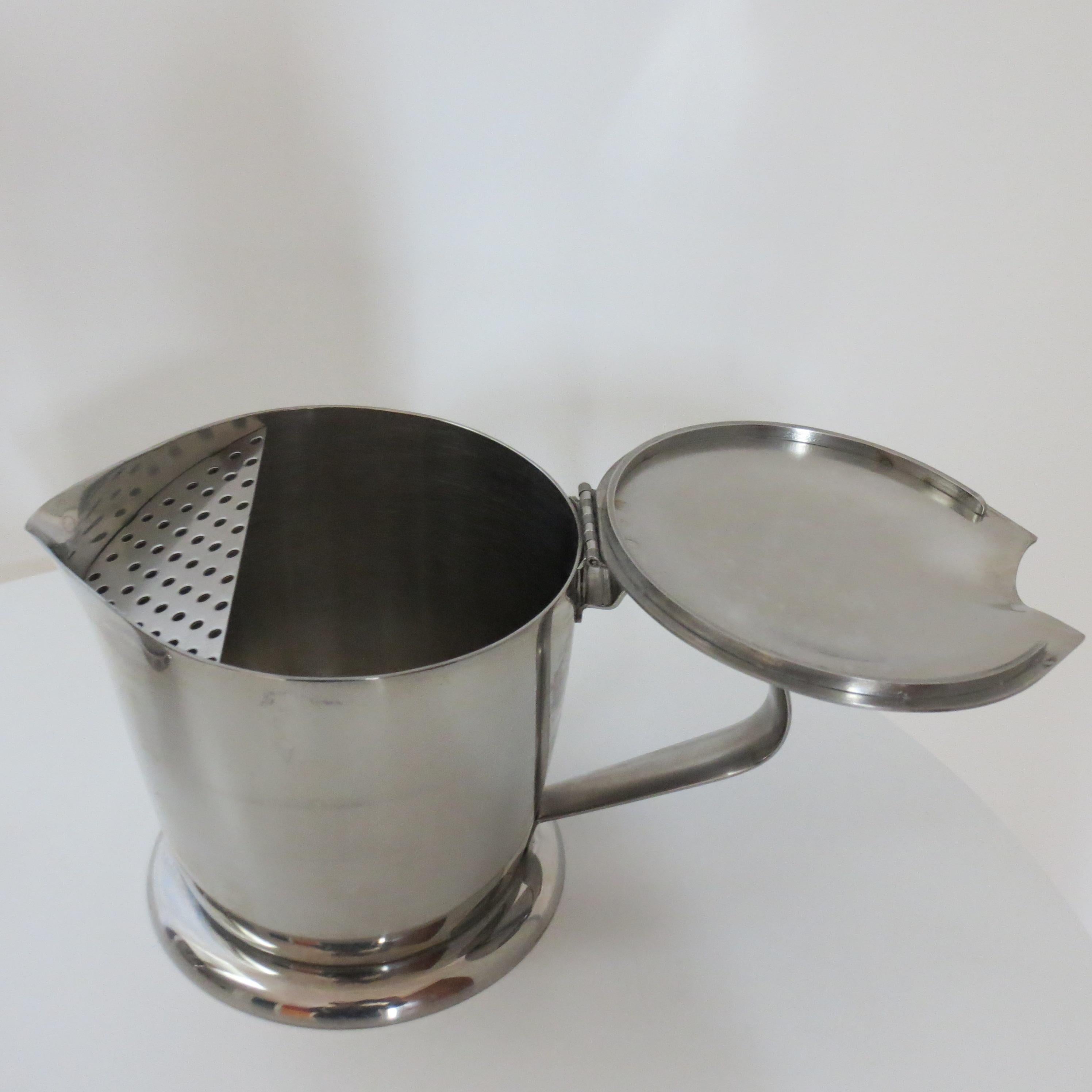 stainless steel tea set with tray