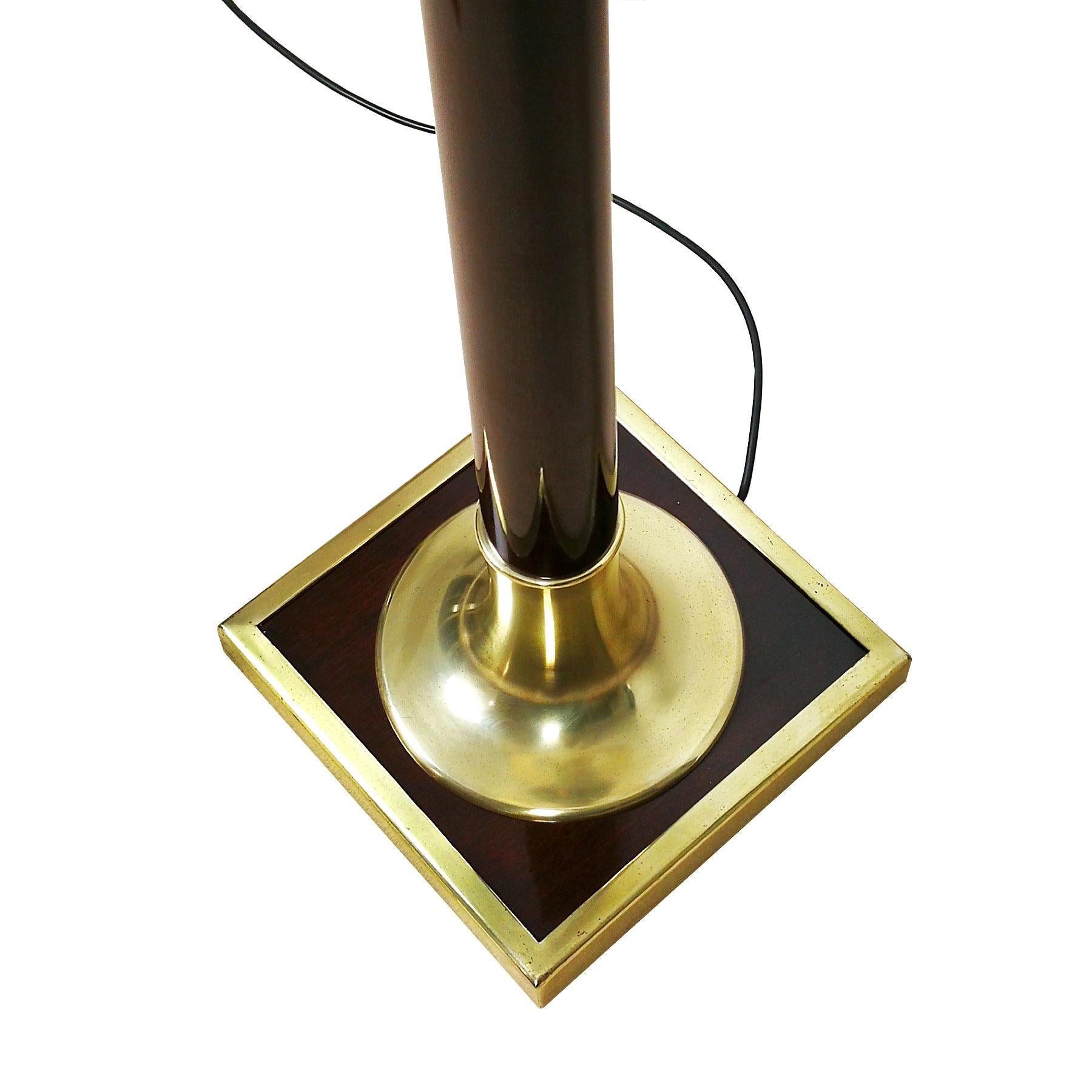Mid-Century Modern Standing Lamp by Metalarte in Solid Mahogany, Brass - Spain In Good Condition For Sale In Girona, ES