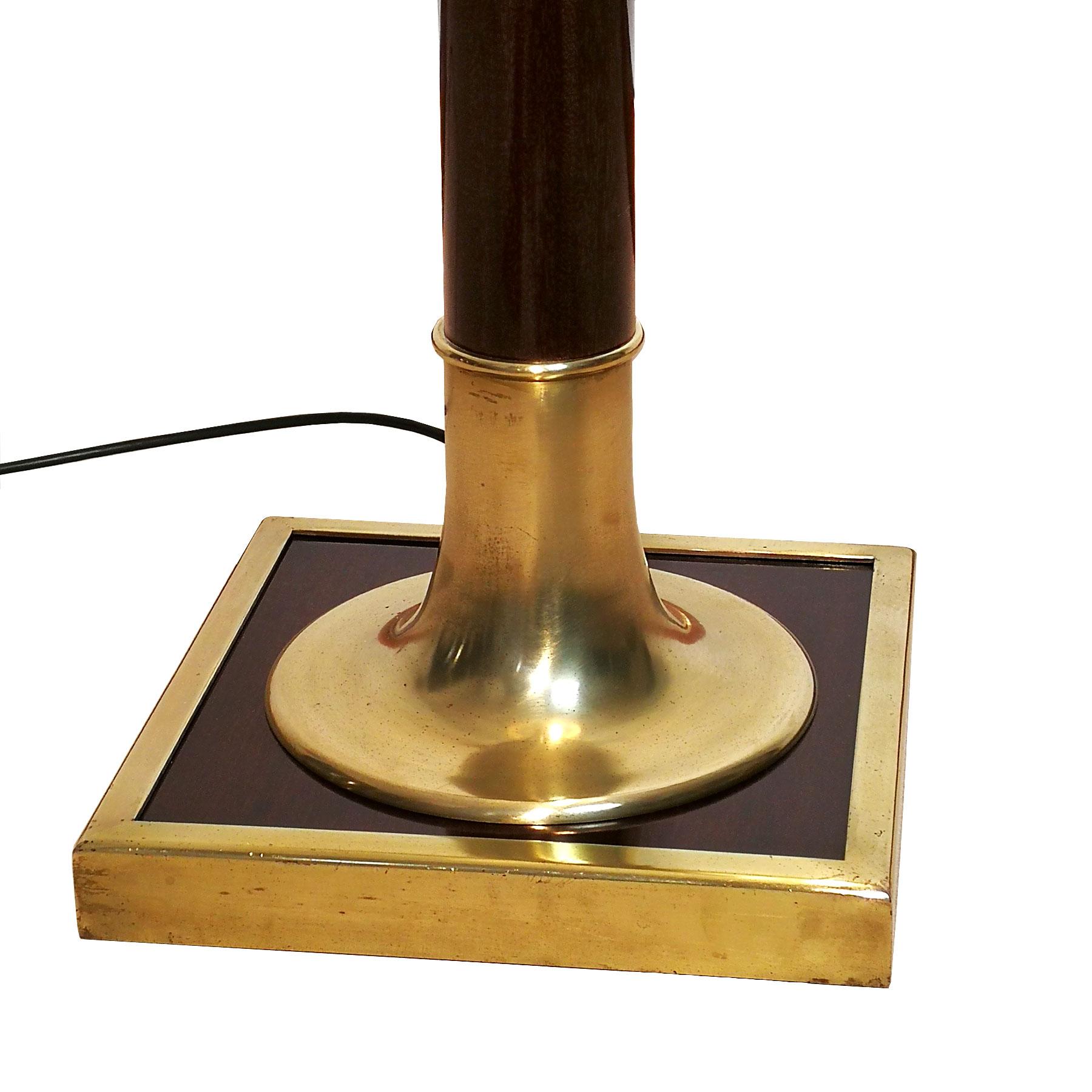 Mid-20th Century Mid-Century Modern Standing Lamp by Metalarte in Solid Mahogany, Brass - Spain For Sale