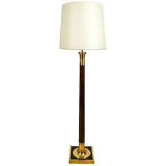 Mid-Century Modern Standing Lamp by Metalarte in Solid Mahogany, Brass - Spain