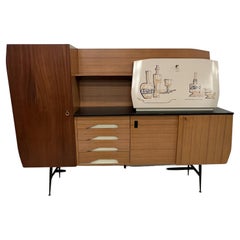 1960s Standing Wall Unit and Cabinet Style of Mobili Cantù Vittorio Dassi Italy