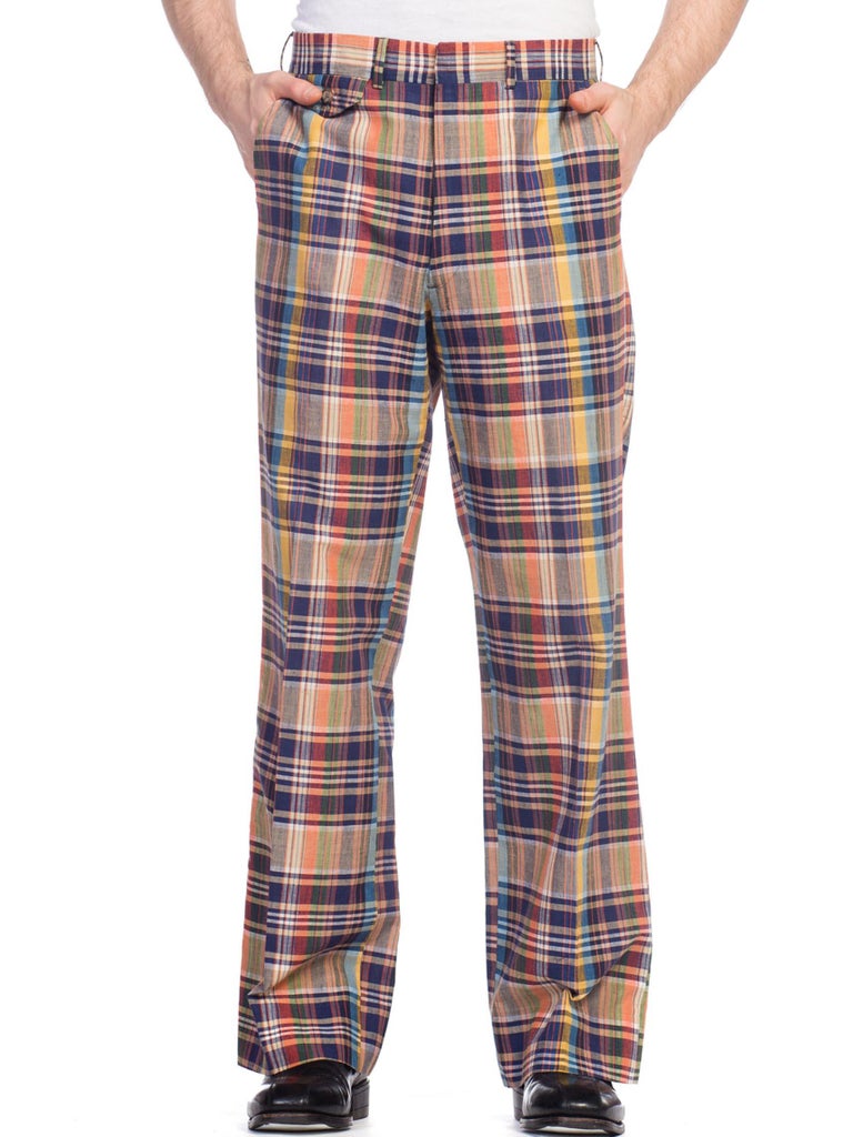1960S STANLEY BLACKER Cotton Men's Plaid Pants For Sale at 1stDibs