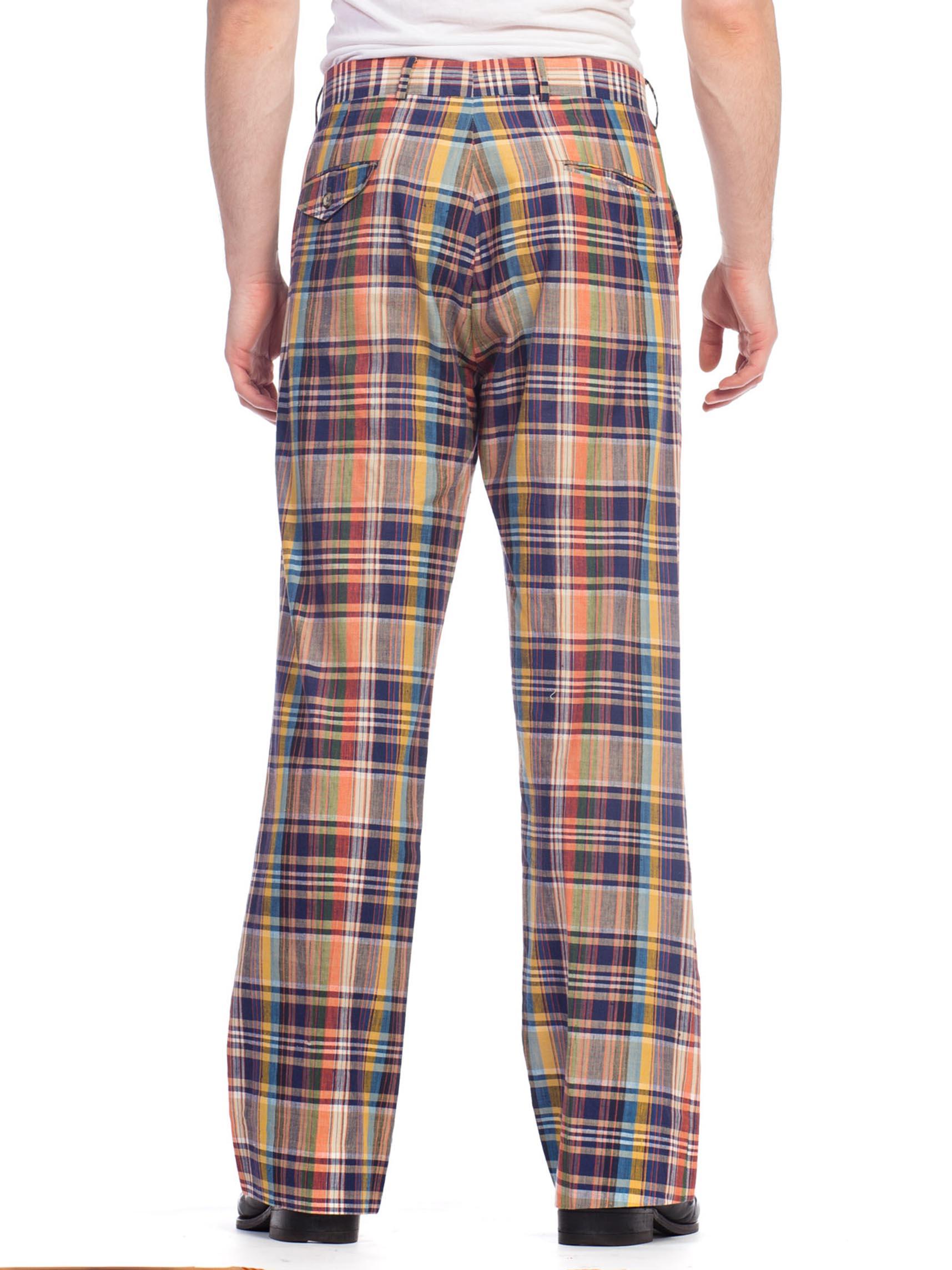 1960S STANLEY BLACKER Cotton Men's Plaid Pants For Sale 2