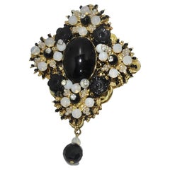 1960s Stanley Hagler Moonstone Brooch