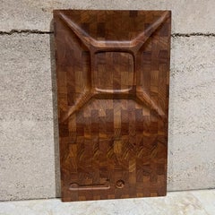 Mid-Century Modern Staved Teak Board Charcuterie Serving Platter Style Dansk