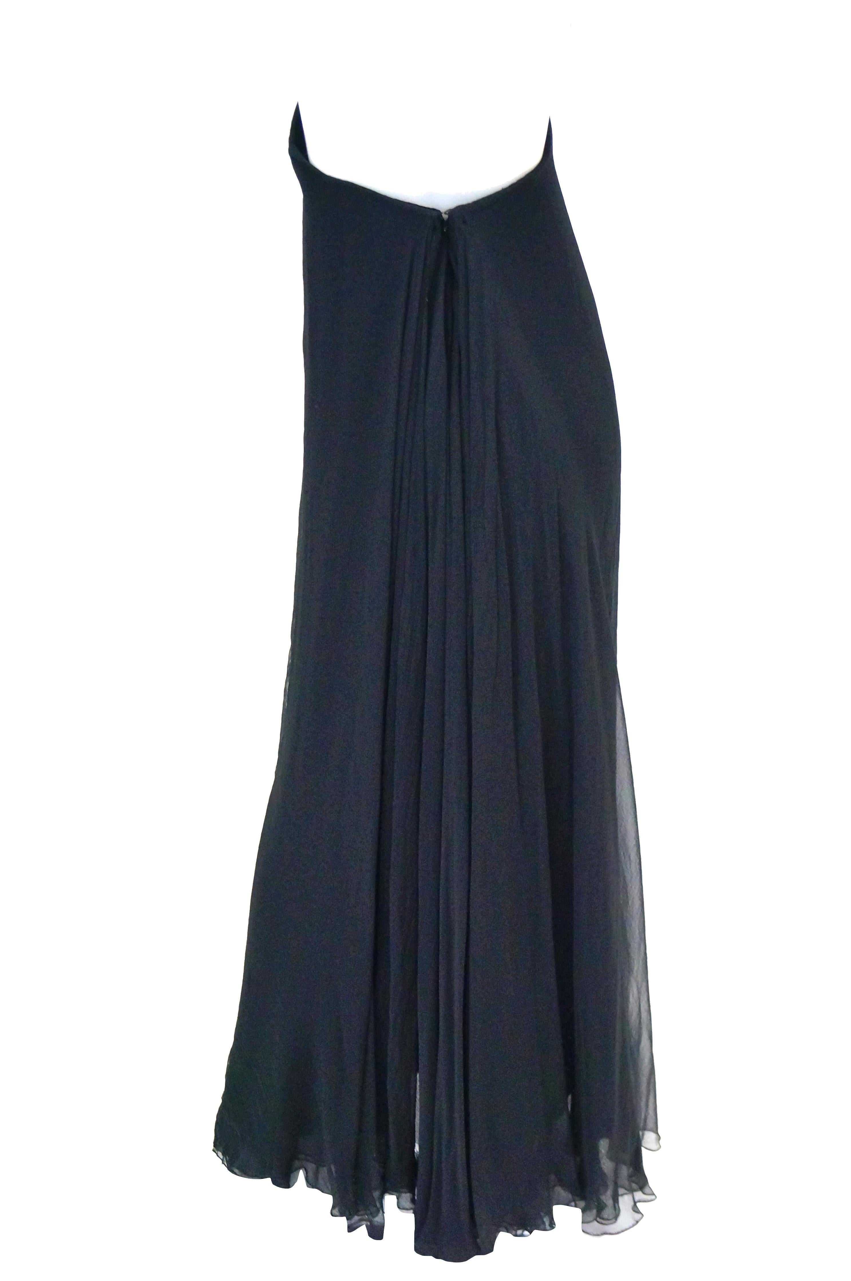 Women's 1960s Stavropoulos Black Silk Evening Dress  For Sale