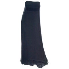 1960s Stavropoulos Black Silk Evening Dress