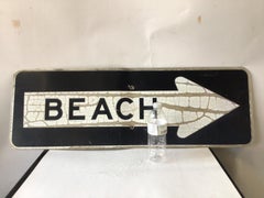 1960s Steel Beach Sign