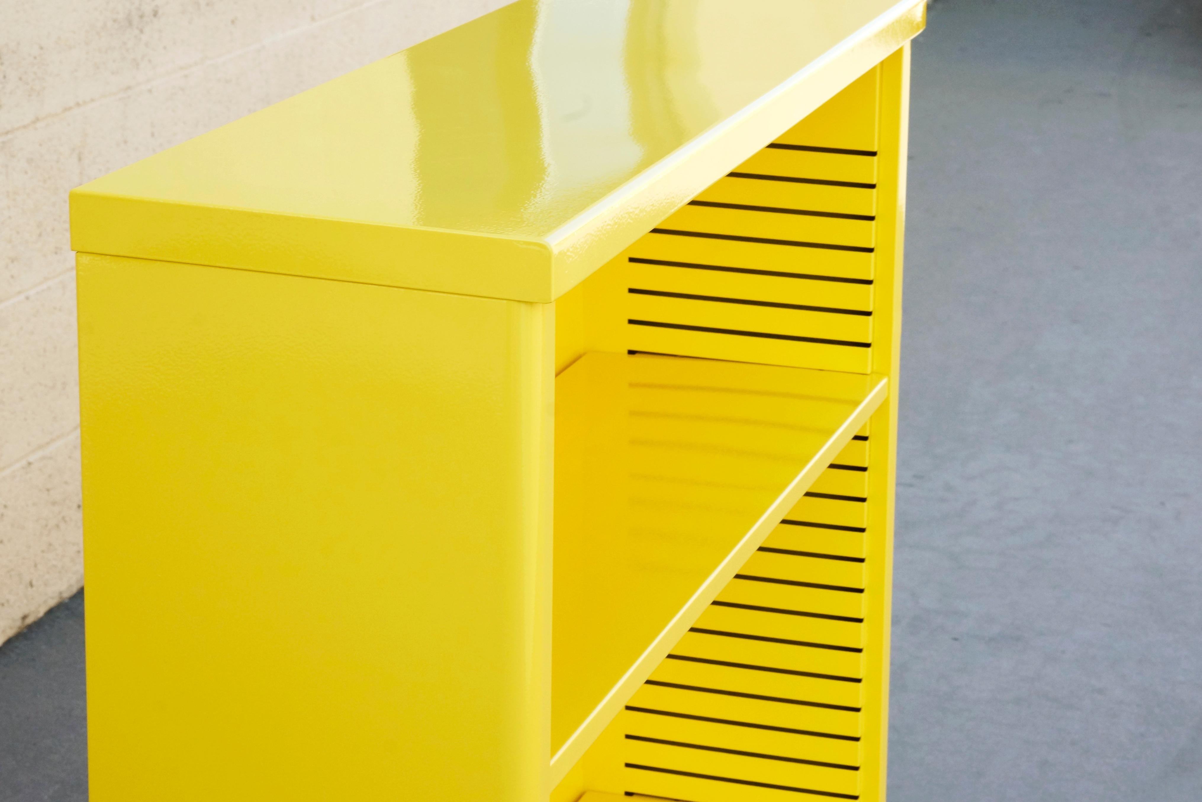 American 1960s Steel Bookcase in Yellow, Custom Refinished to Order For Sale