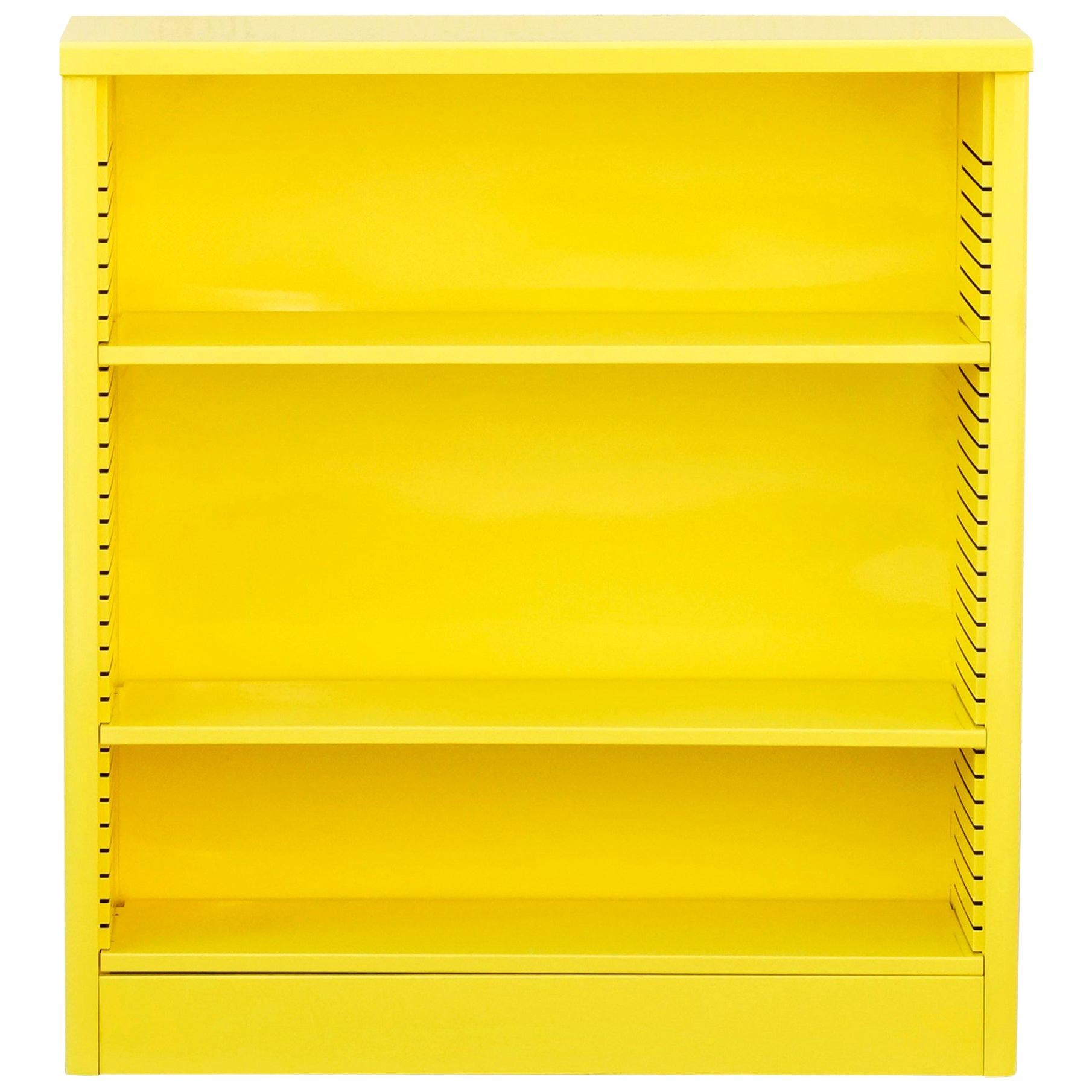 1960s Steel Bookcase in Yellow, Custom Refinished to Order For Sale