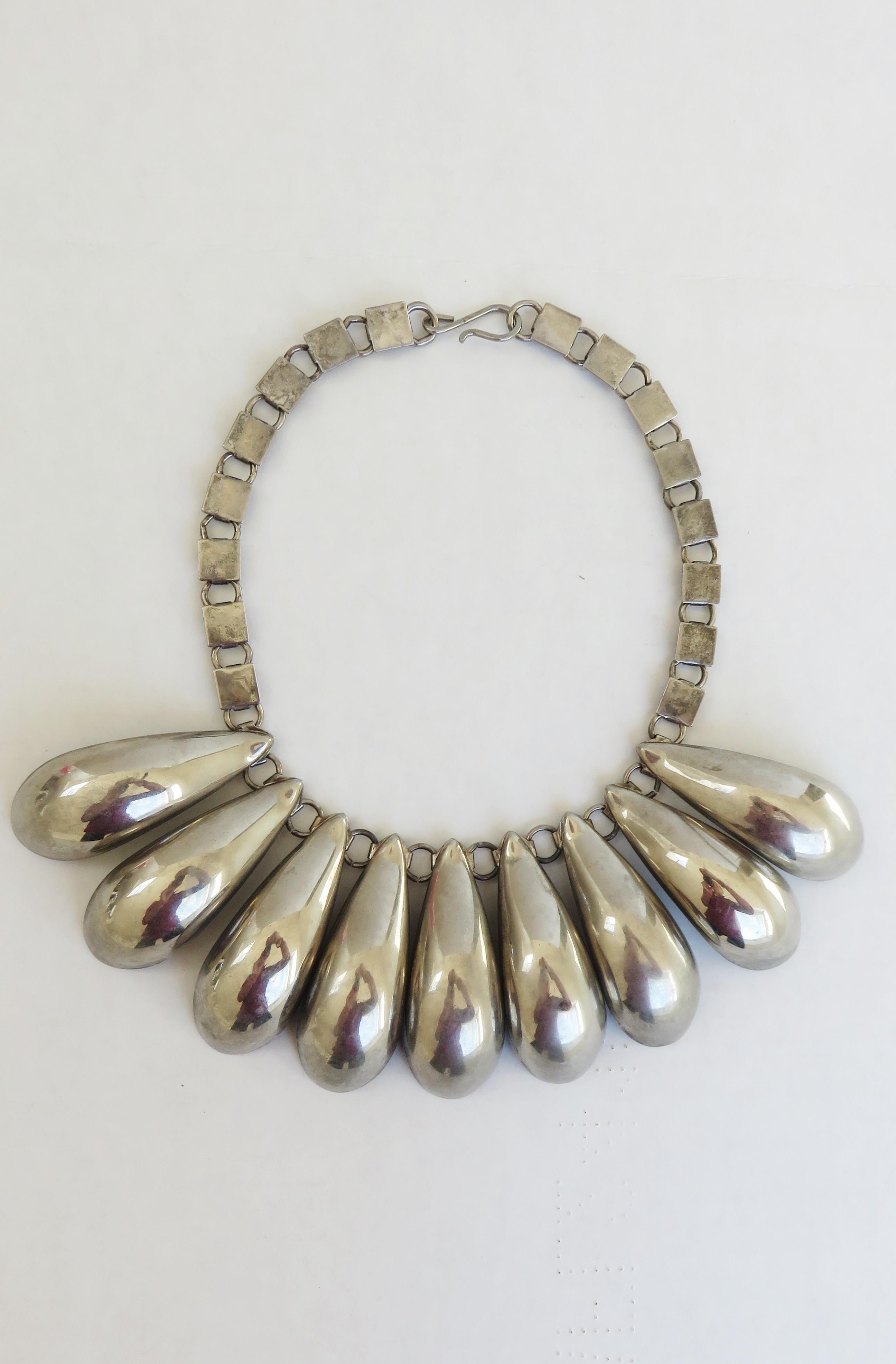 1960s Steel Drop Necklace For Sale 3