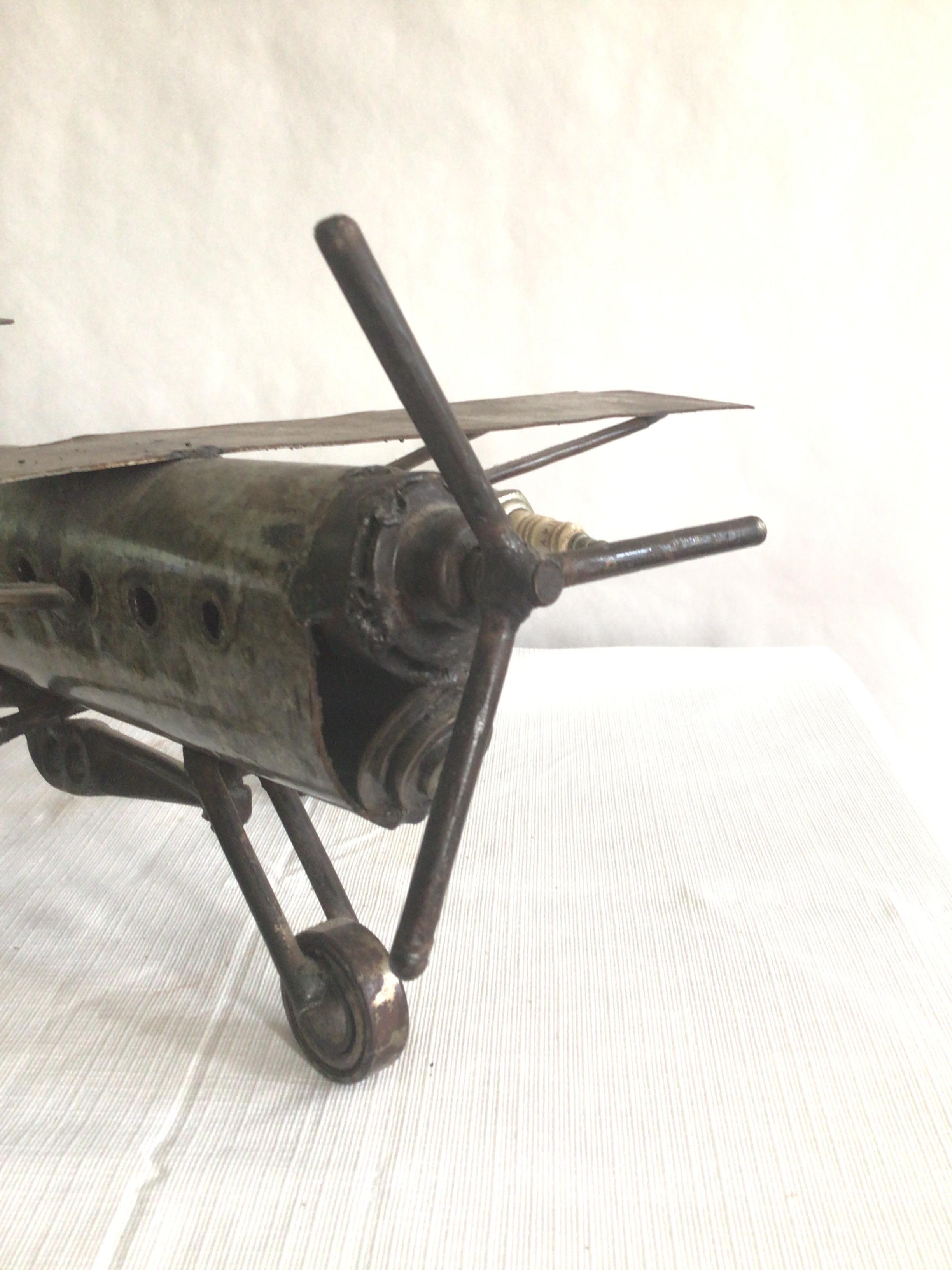 1960s Steel Industrial Airplane Sculpture In Good Condition For Sale In Tarrytown, NY