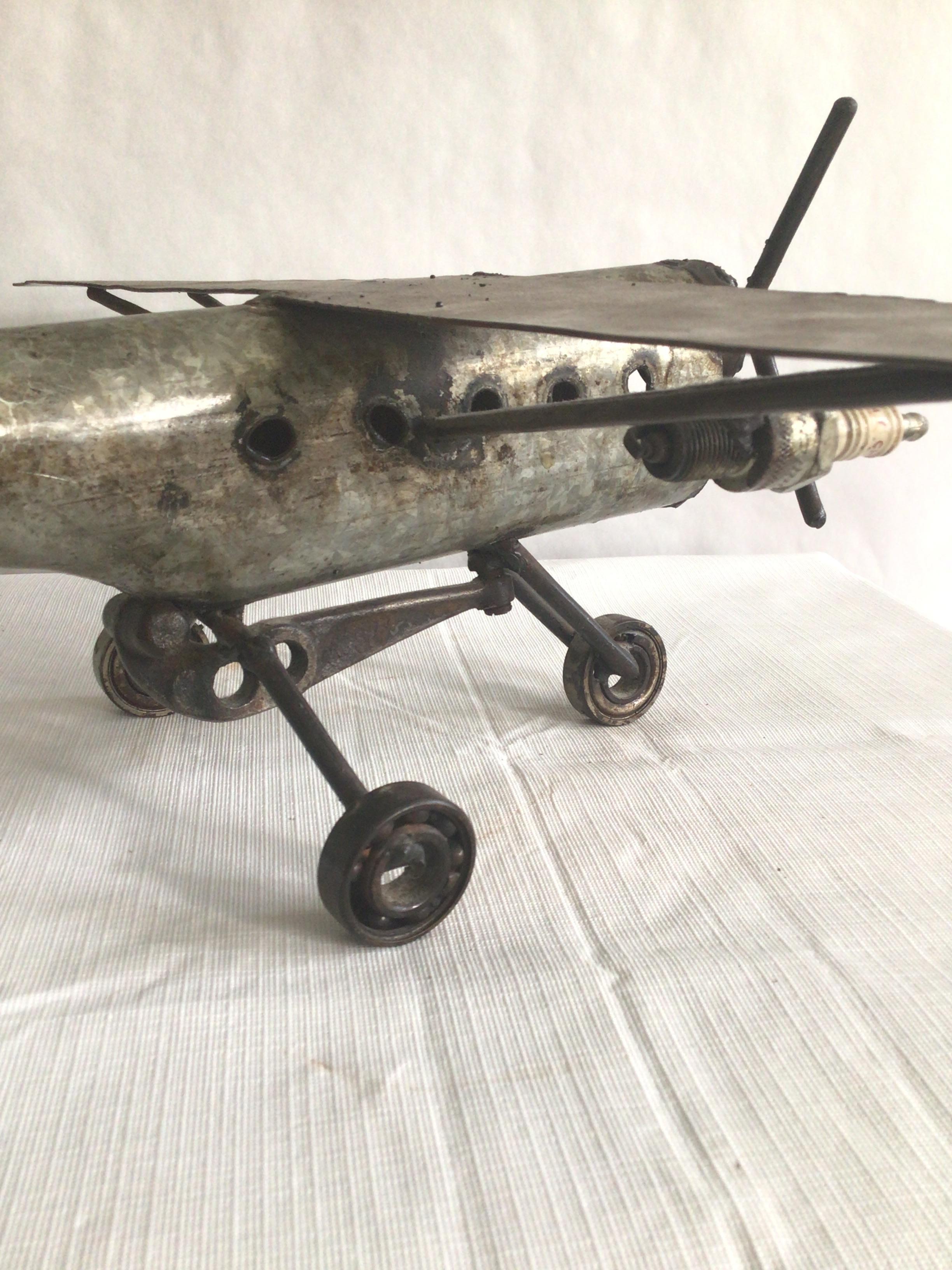 Stahl-Industrie-Flugzeug-Skulptur aus den 1960er Jahren im Angebot 1