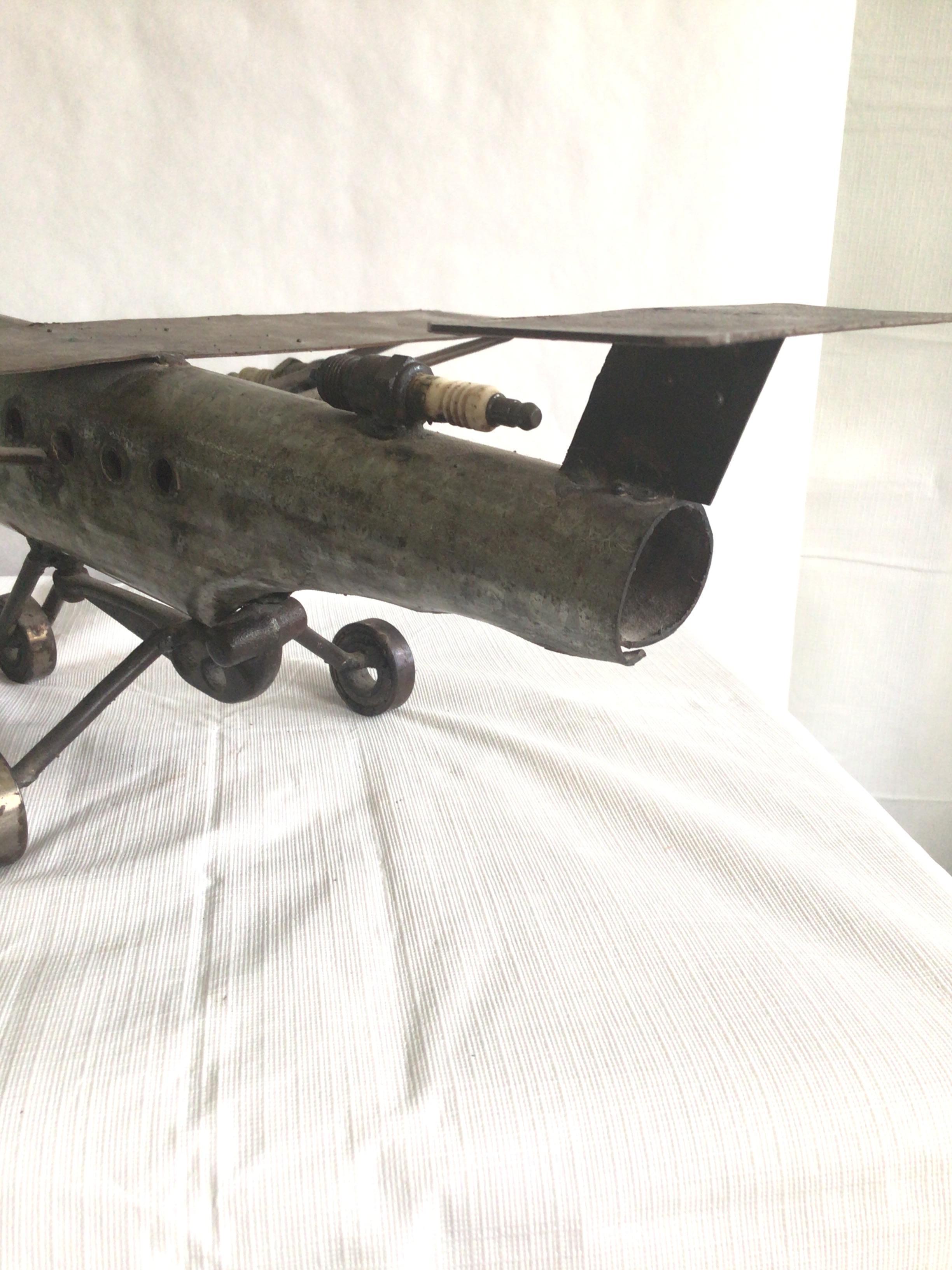 1960s Steel Industrial Airplane Sculpture For Sale 1