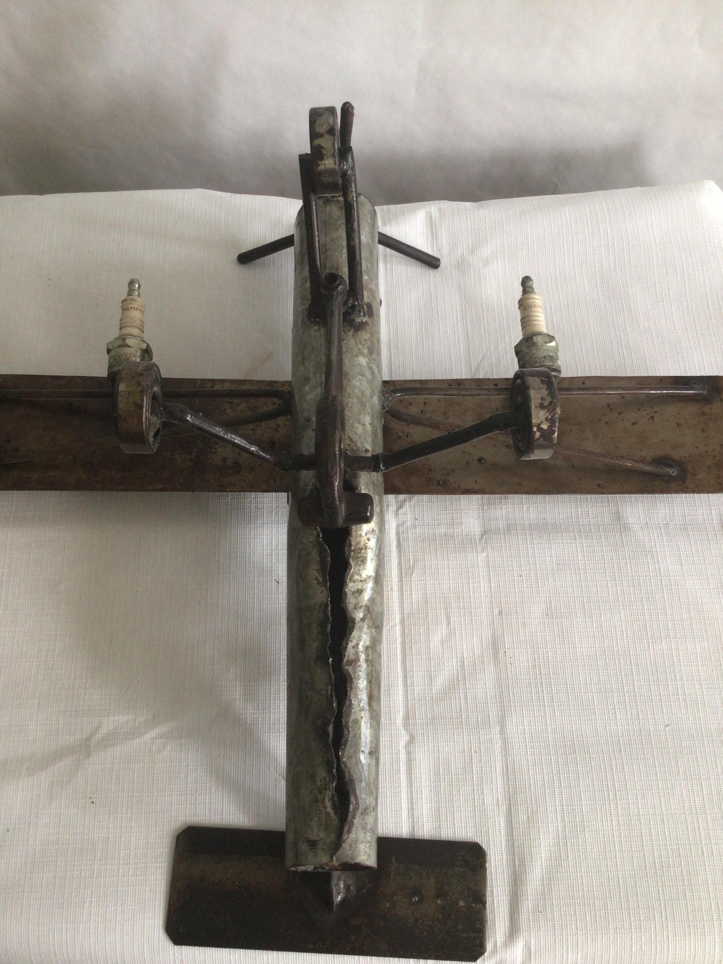 1960s Steel Industrial Airplane Sculpture For Sale 4