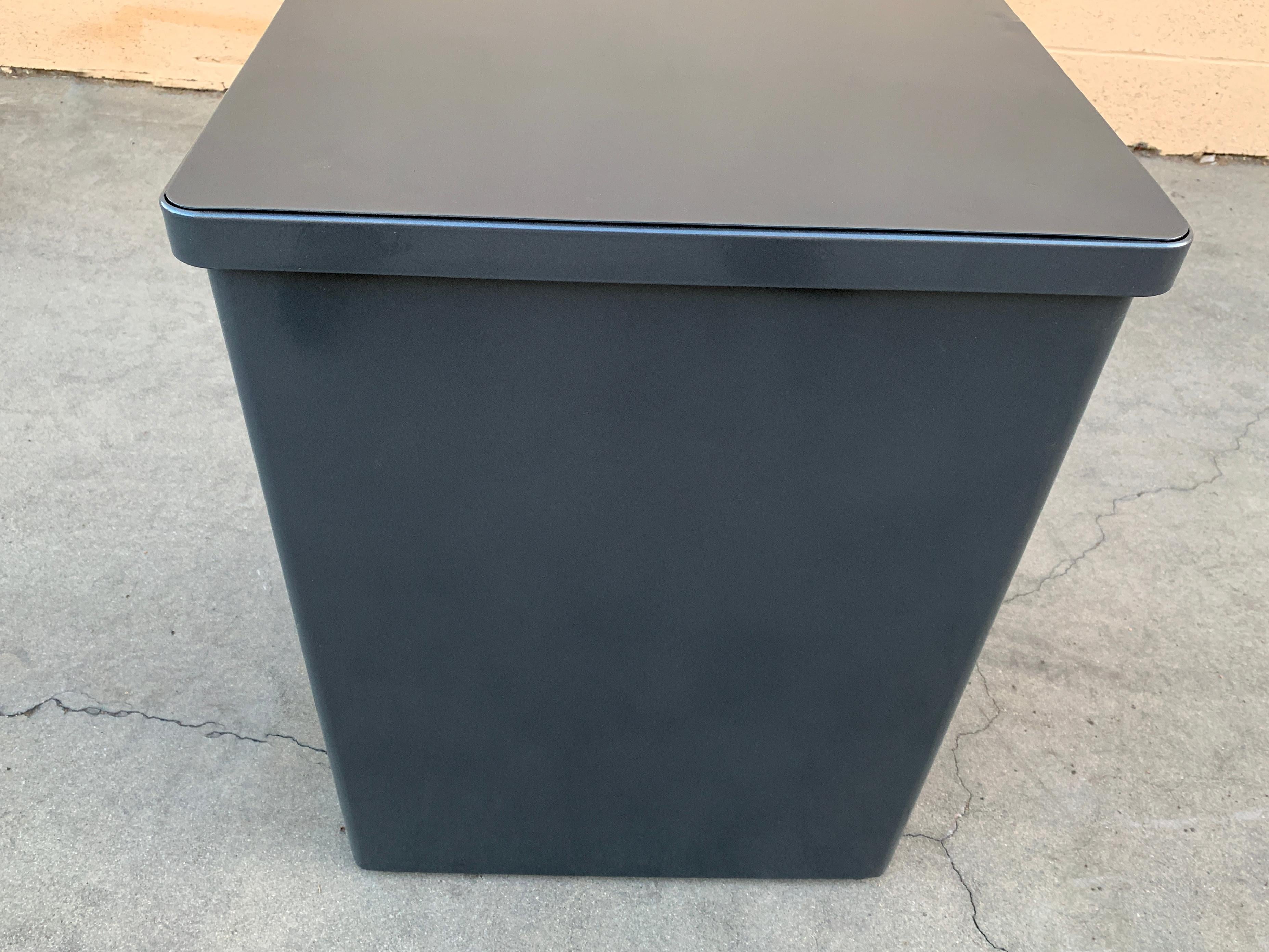 Mid-20th Century 1960s Steelcase Side Cabinet Refinished in Metallic Gray For Sale