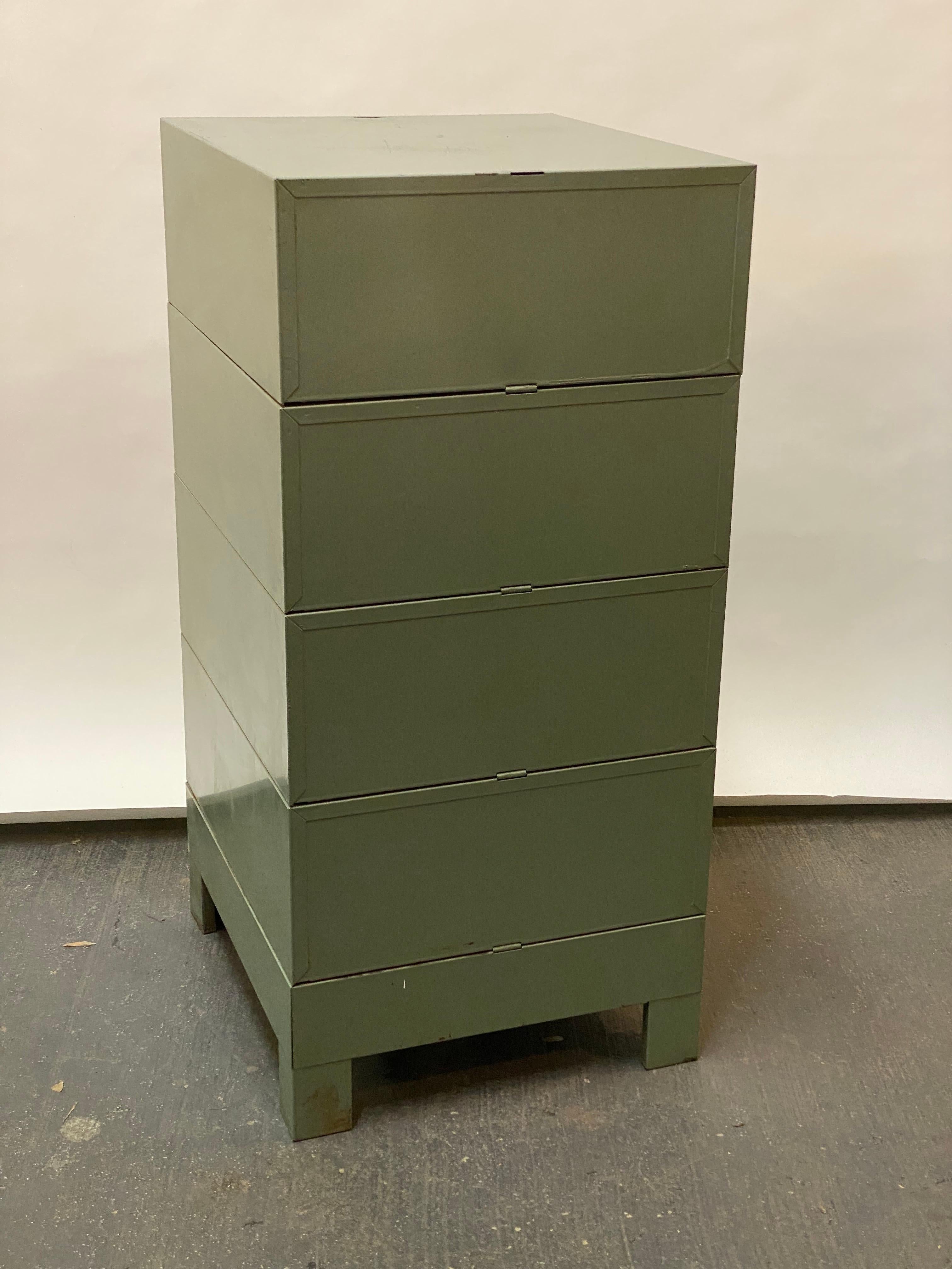 American 1960s Steelmaster Metallic Green File Cabinets For Sale