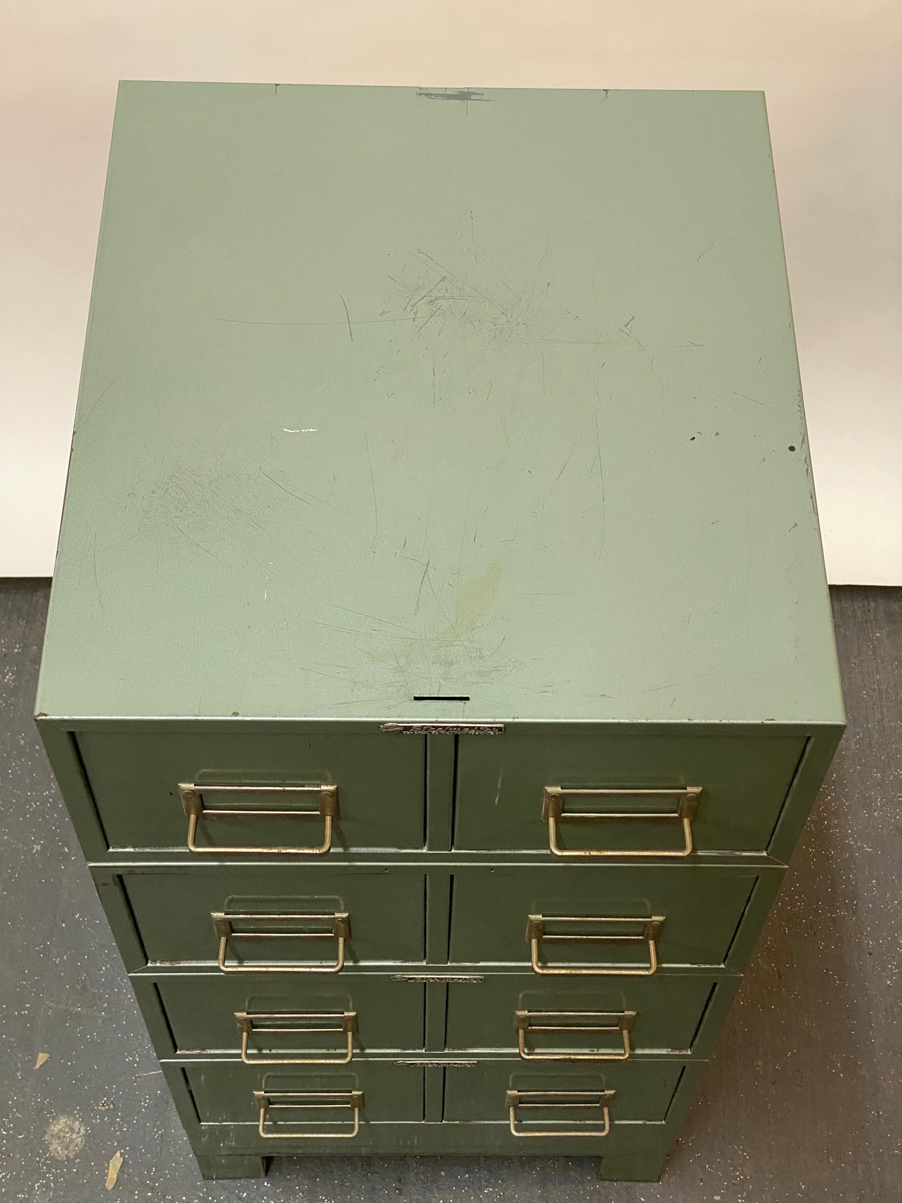 1960s Steelmaster Metallic Green File Cabinets In Good Condition For Sale In Garnerville, NY