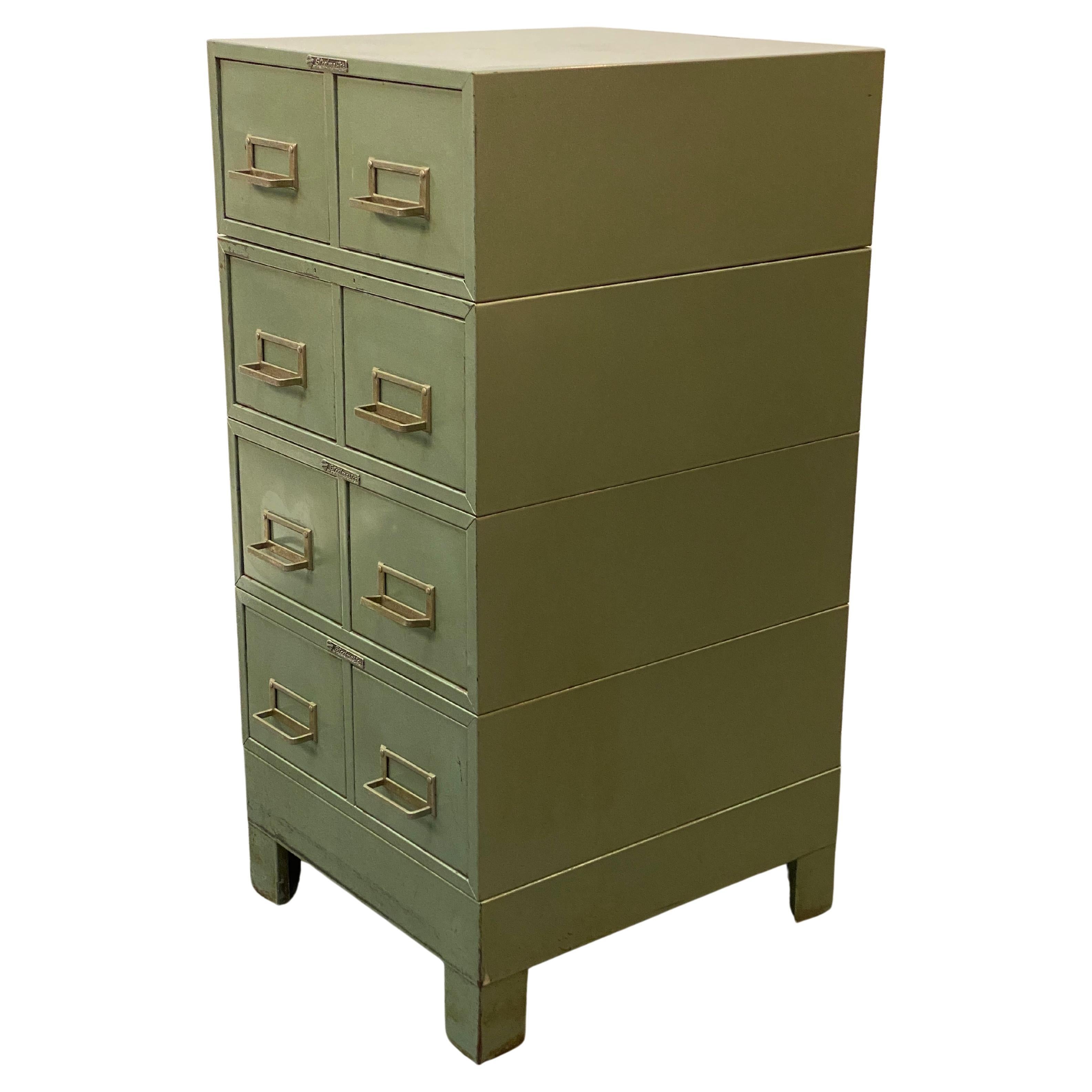 1960s Steelmaster Metallic Green File Cabinets For Sale