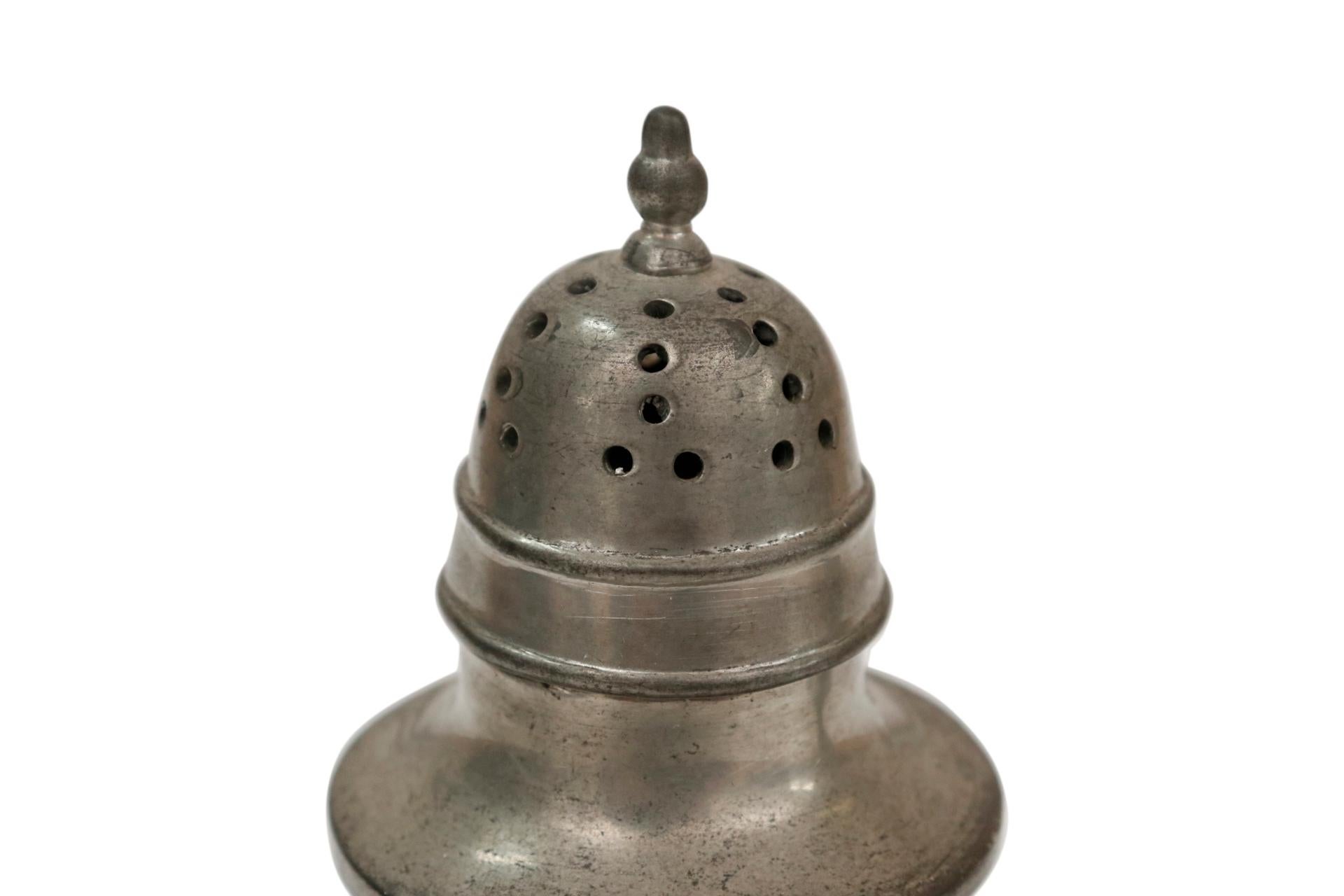 antique pewter salt and pepper shakers
