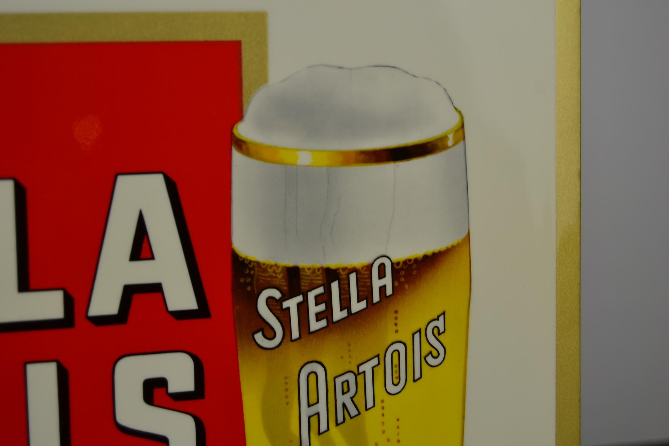 1960s Stella Artois Belgian Beer Sign by Rob Otten 3