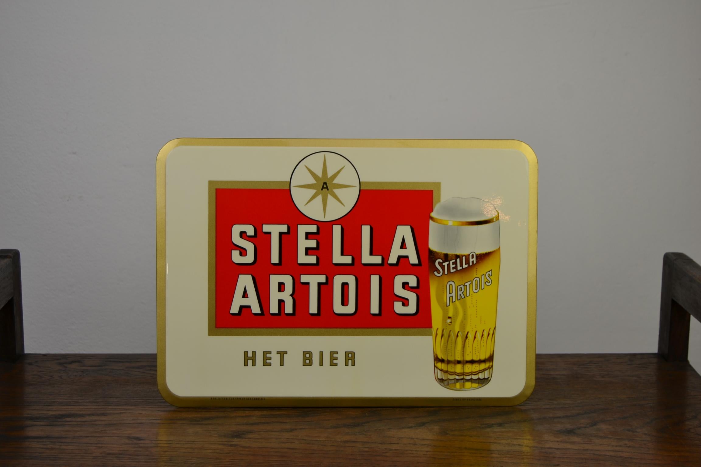 1960s Stella Artois Belgian Beer Sign by Rob Otten 8