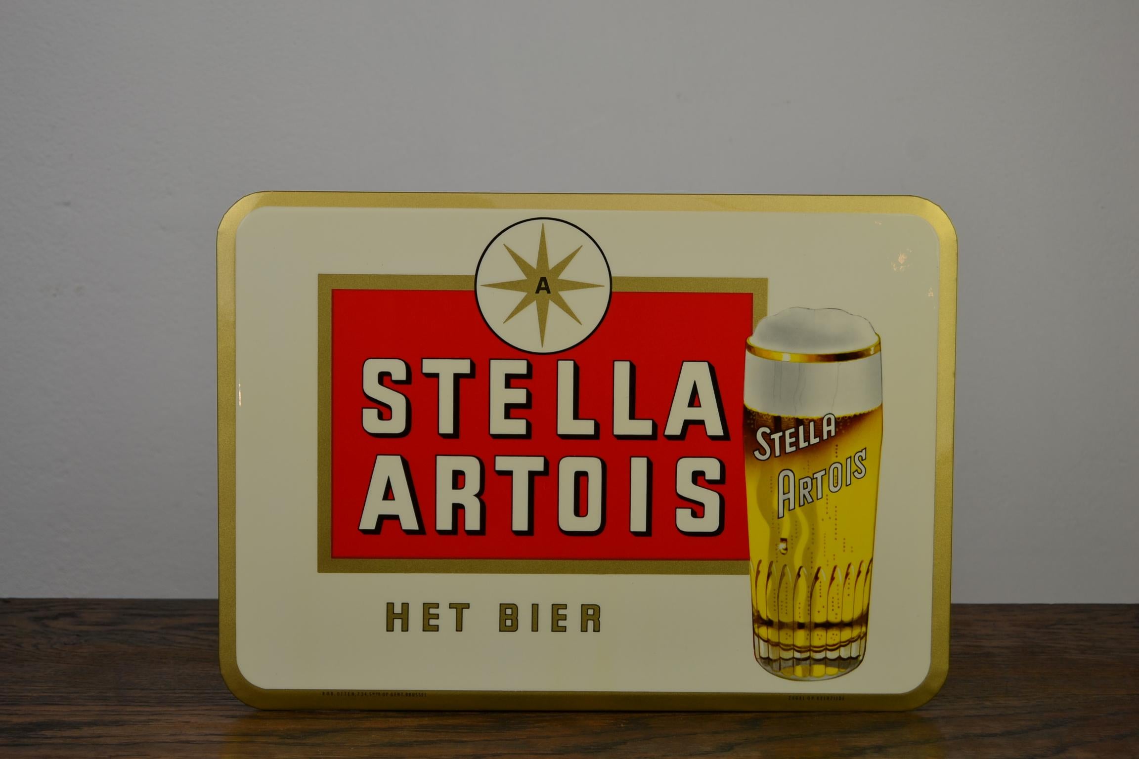 20th Century 1960s Stella Artois Belgian Beer Sign by Rob Otten
