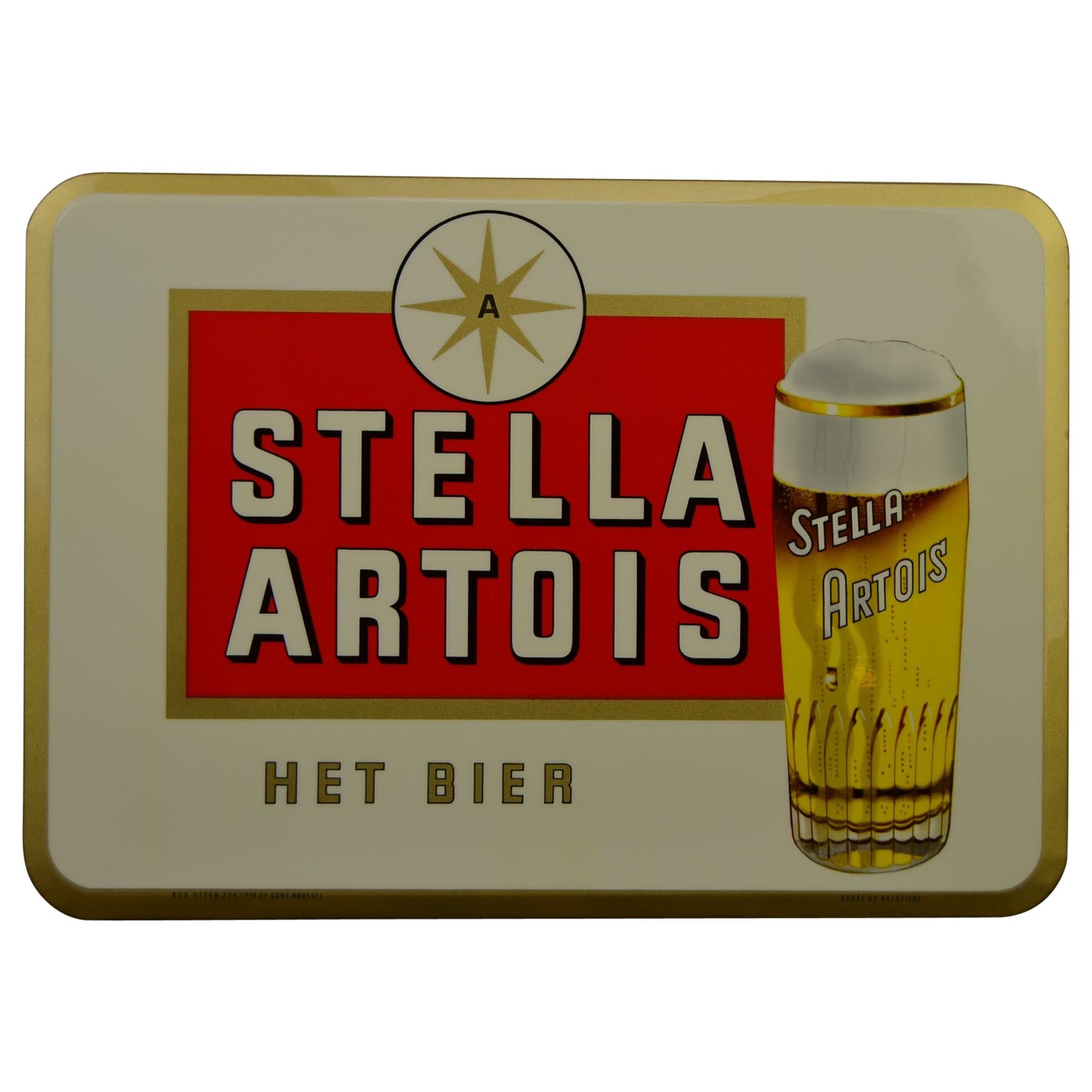 1960s Stella Artois Belgian Beer Sign by Rob Otten