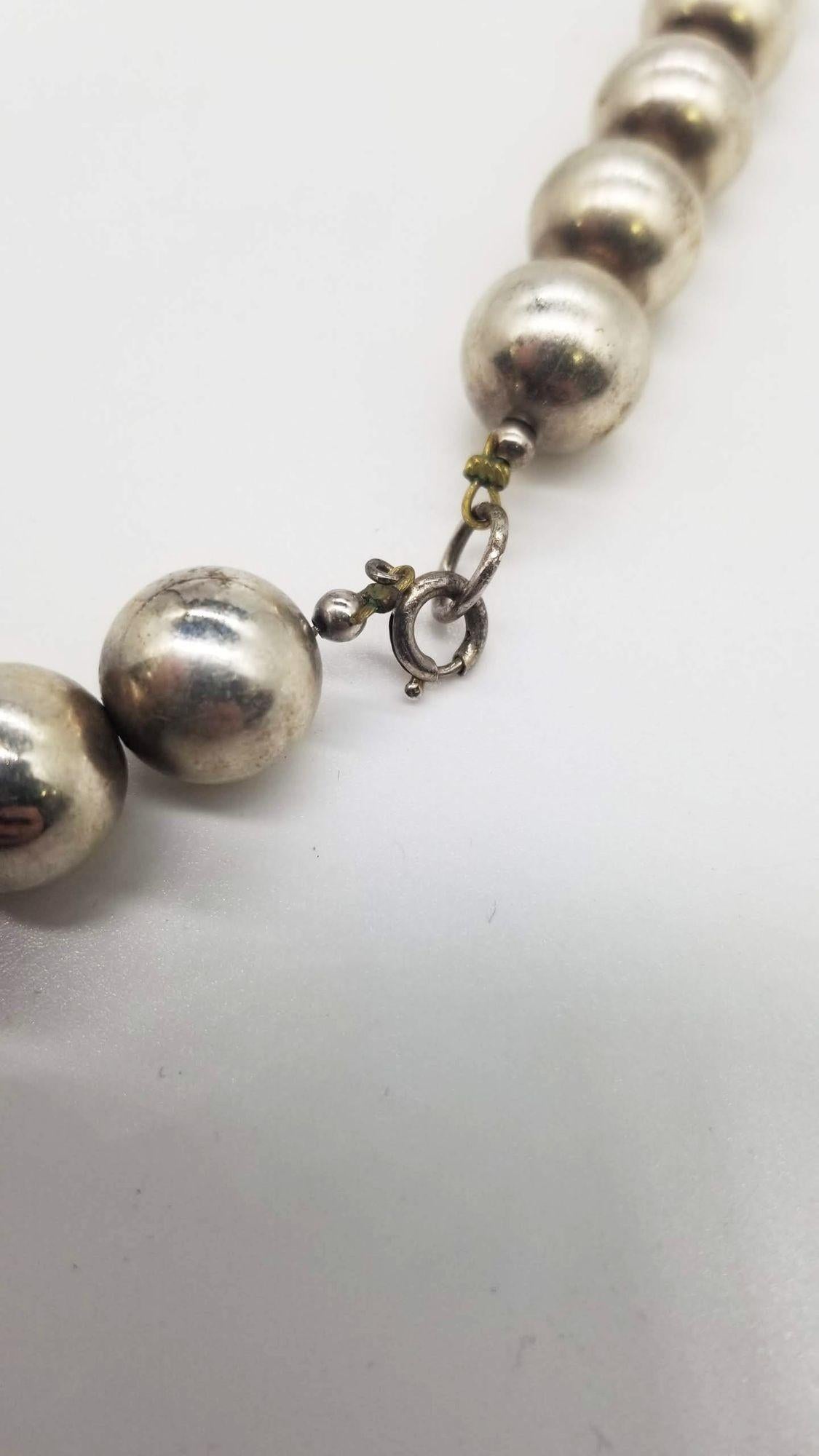 1960er Jahre Sterling Silber Perlenkette im Angebot 2